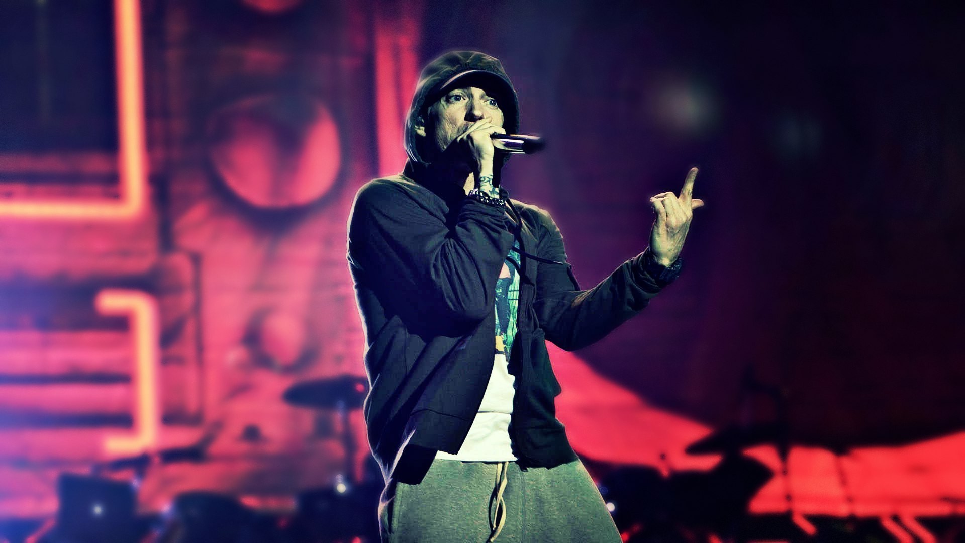 Eminem, Concerto, Microfono, Palco, Full HD, sfondo per PC