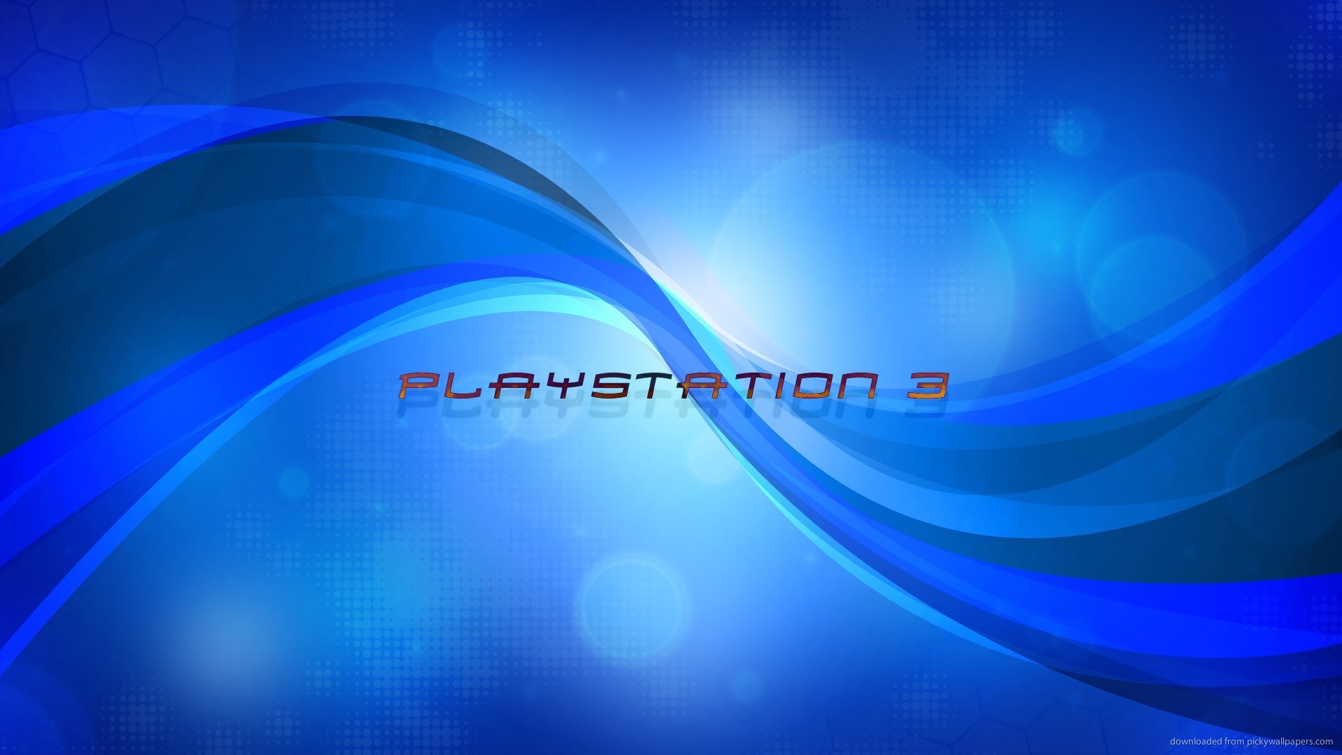 PlayStation 3, Logo, Onde blu, Full HD, sfondo per PC