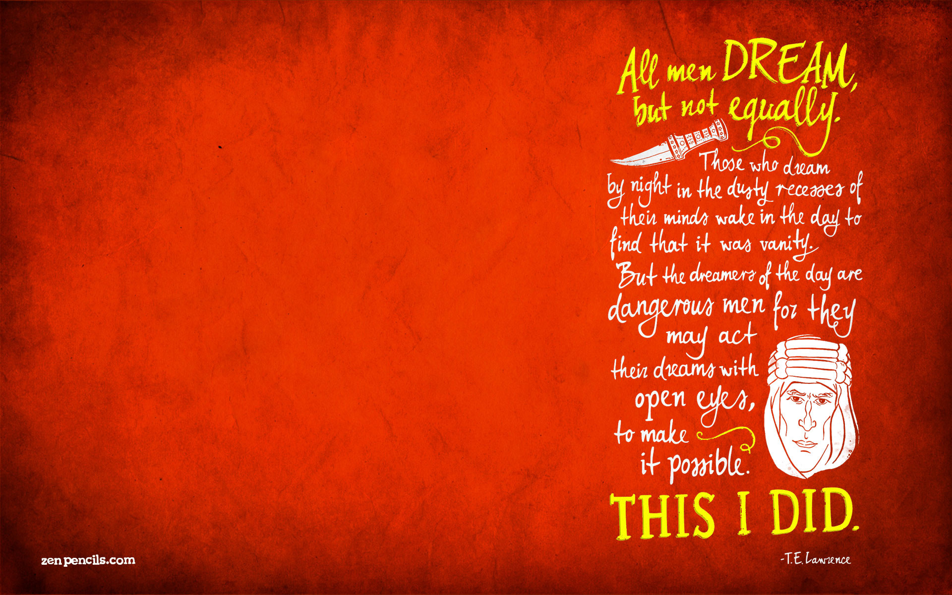 Citazione, T. E. Lawrence, Tipografia, Rosso, Full HD, sfondo Windows 11