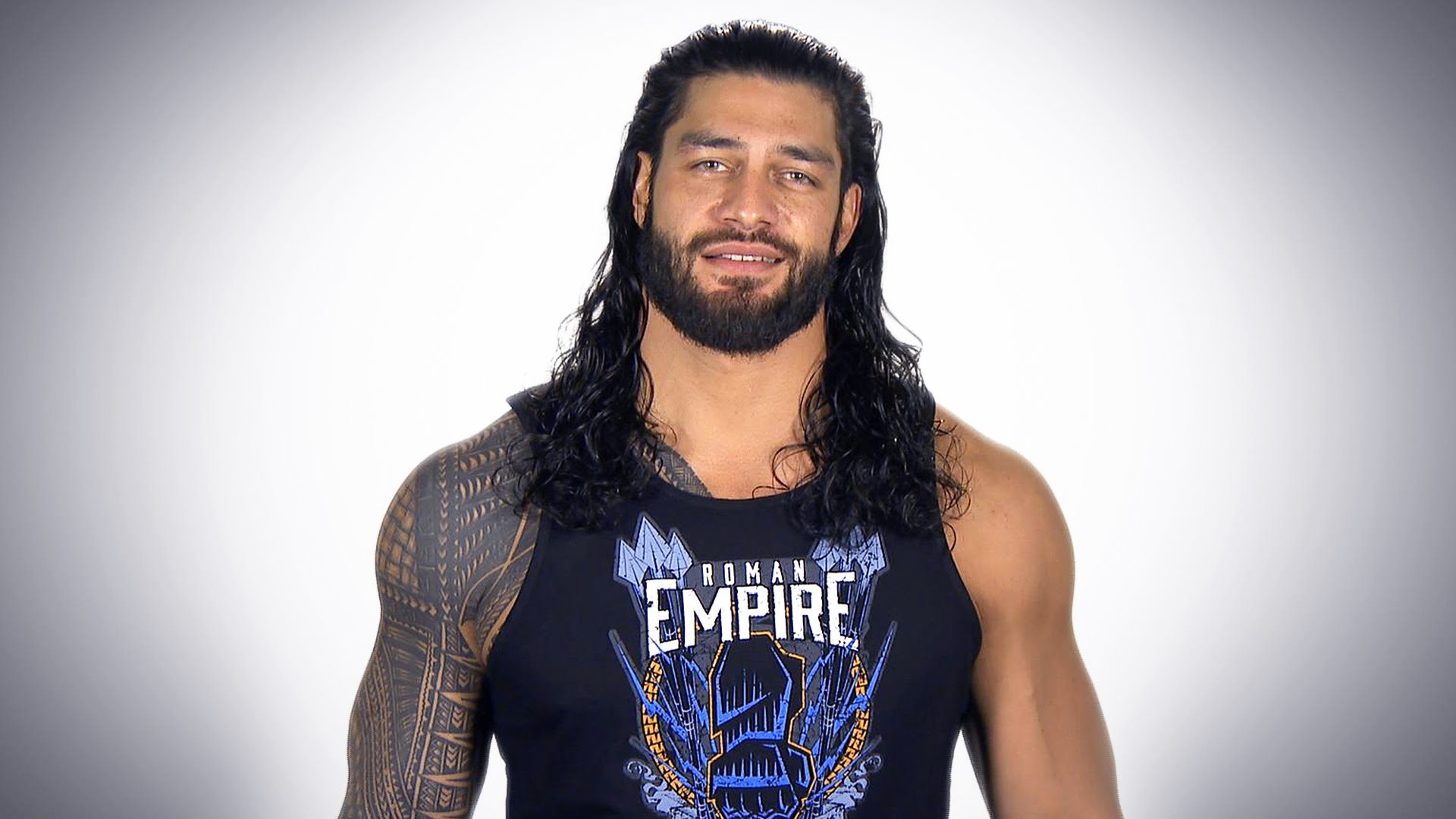 Roman Reigns, WWE, Roman Empire, Sorriso, Sfondo bianco, Full HD, wallpaper desktop