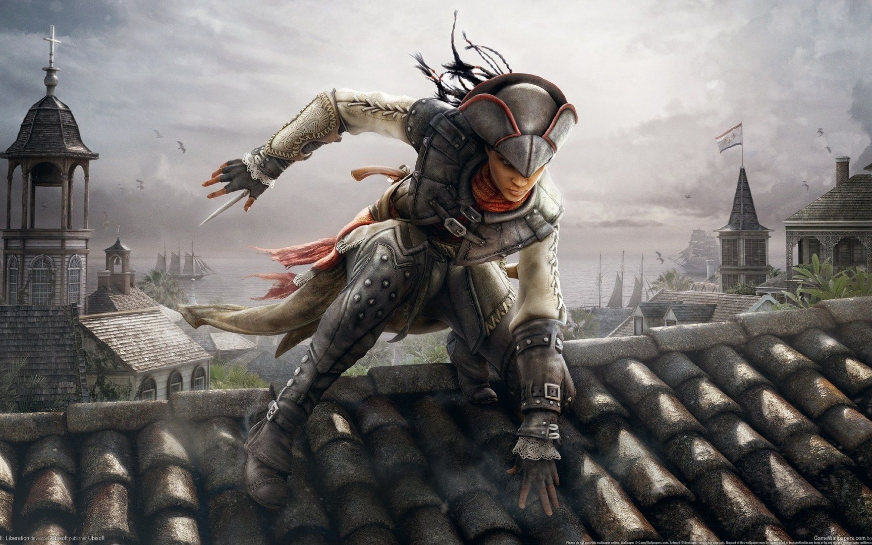 Aveline de Grandpré, Assassin's Creed III: Liberation, Tetti, New Orleans, Salto, sfondo 2K