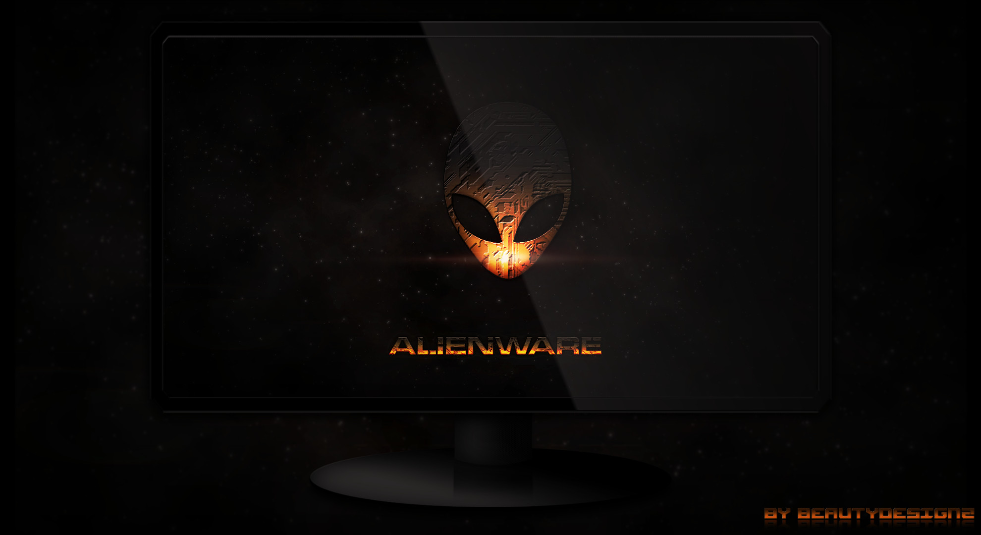 Alienware, Monitor, Logo alieno, Sfondo nero, Full HD, wallpaper desktop