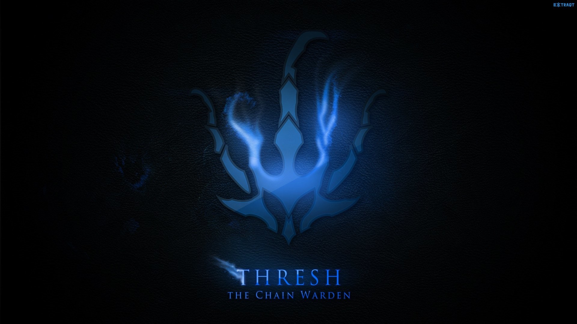 Thresh, League of Legends, Simbolo, Blu, Full HD, sfondo per PC