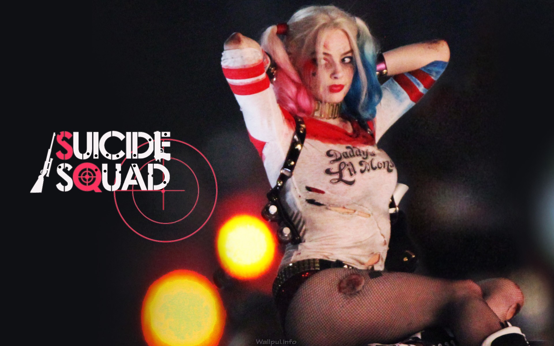 Harley Quinn, Margot Robbie, Suicide Squad, Logo, Bokeh, 1920x1200, sfondo per PC