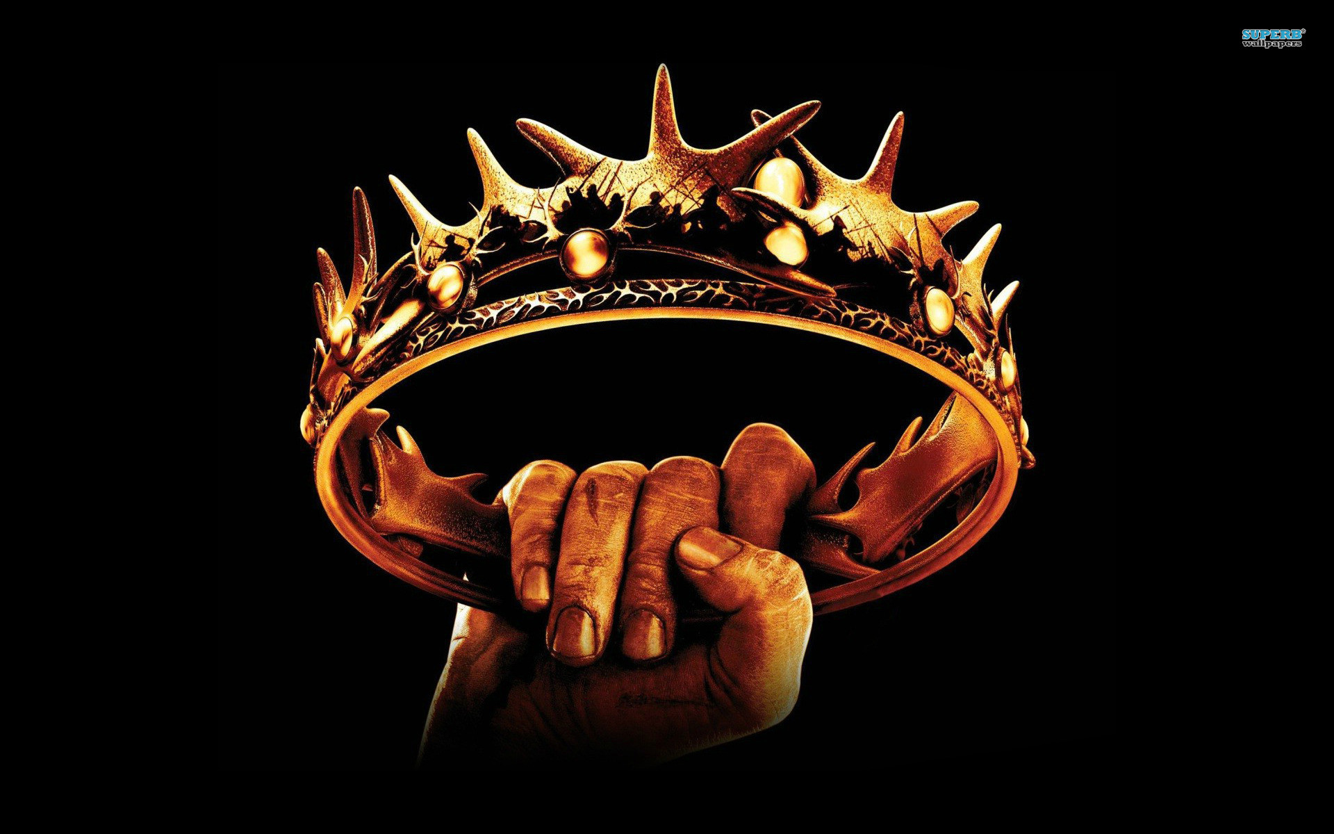 Corona, Il Trono di Spade, Sfondo nero, Full HD, wallpaper per PC
