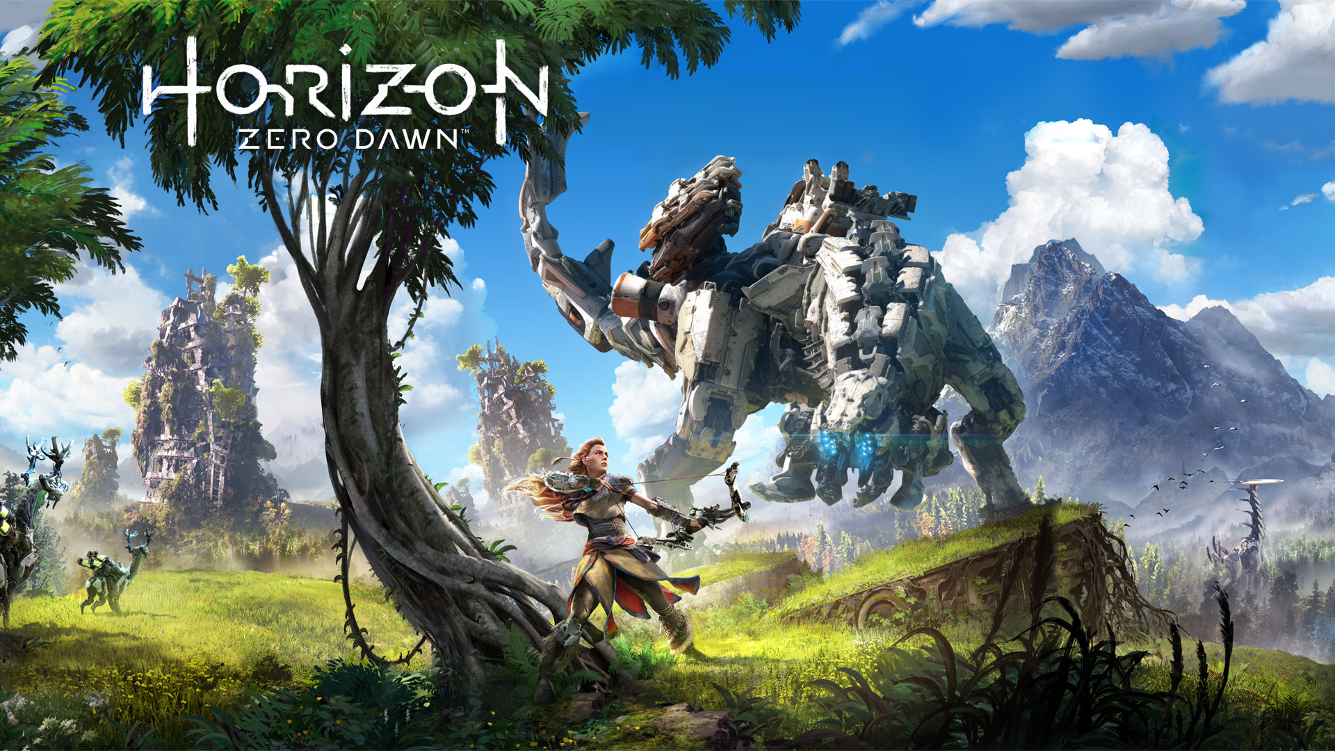 Horizon Zero Dawn, Aloy, Macchina, Paesaggio, Videogioco, sfondo desktop PC