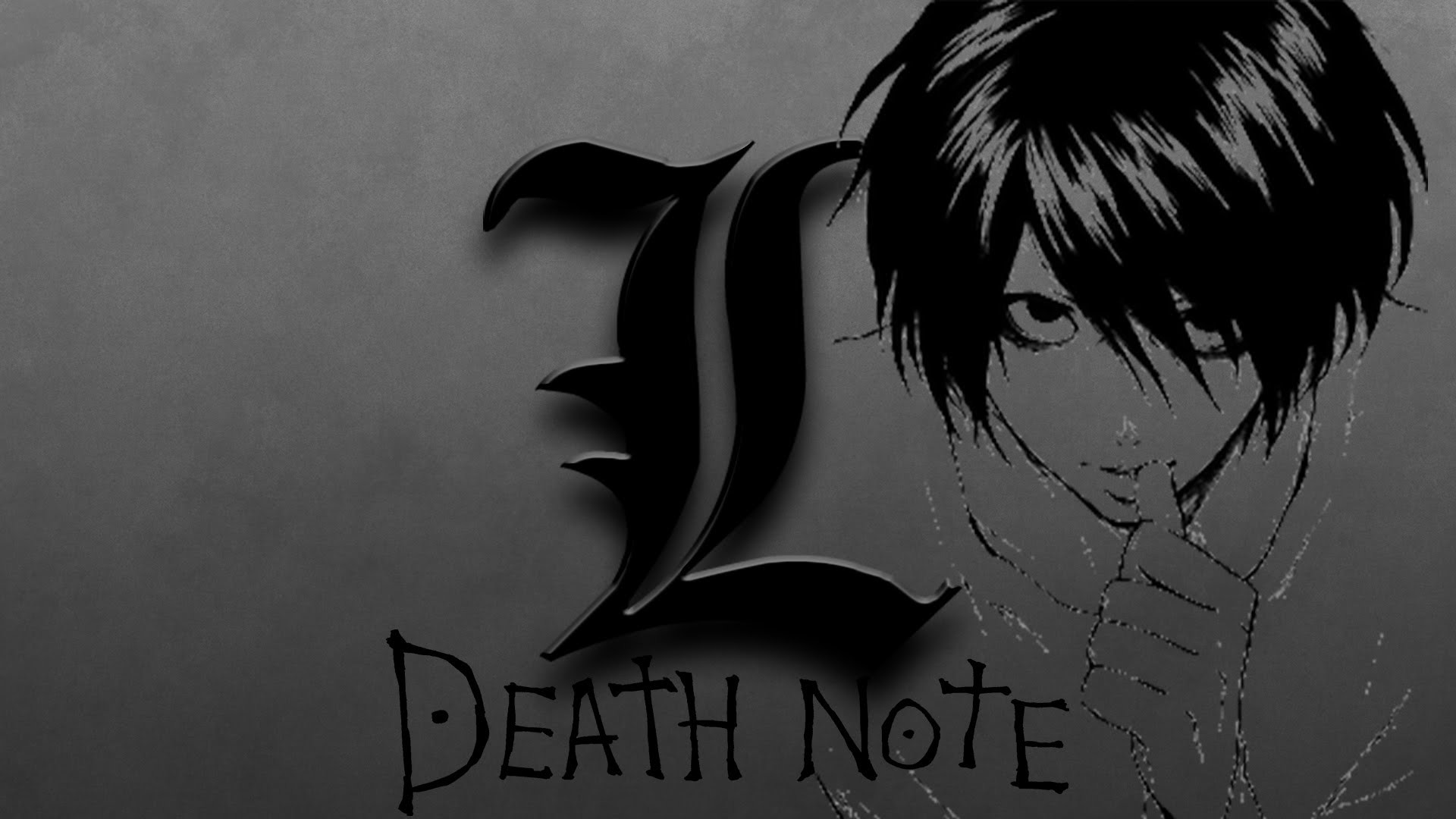 L Lawliet, Death Note, L (simbolo), Grigio, Full HD, sfondo Windows 11