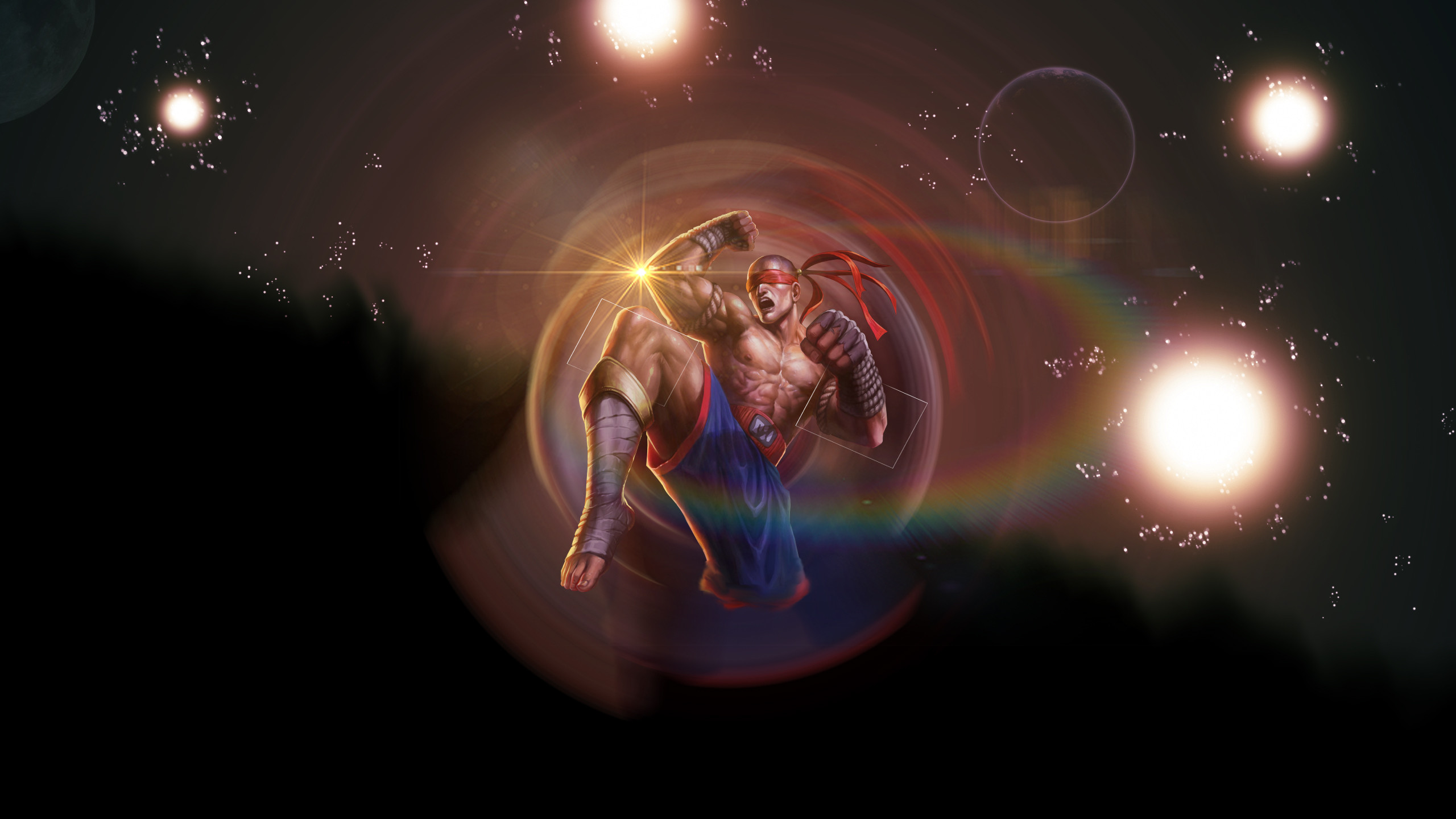 Lee Sin Muay Thai, League of Legends, Luci, Arte digitale, 2K 1440p, sfondo desktop