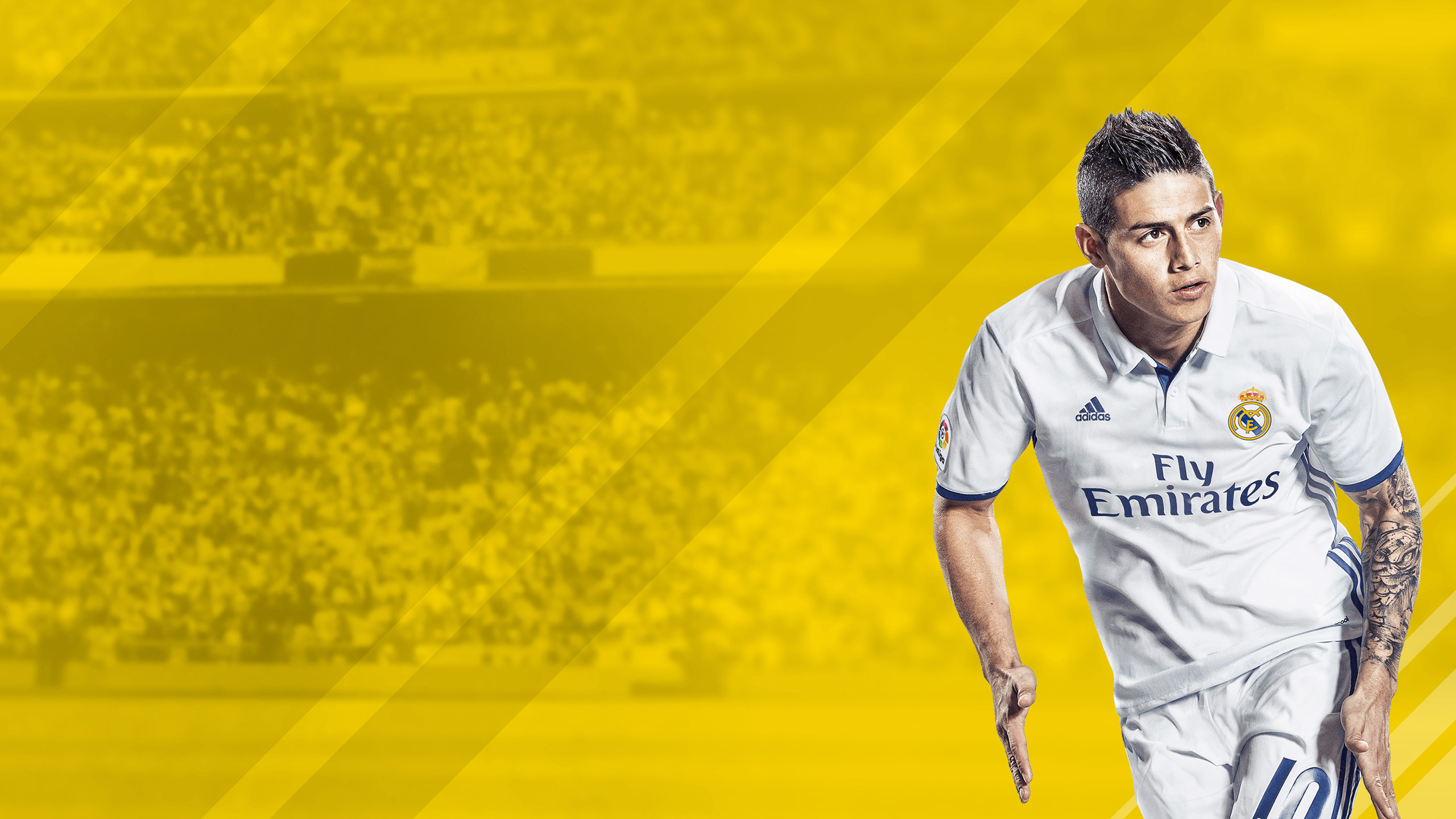 James Rodríguez, FIFA 17, Real Madrid, Sfondo giallo, 2K, wallpaper per portatile