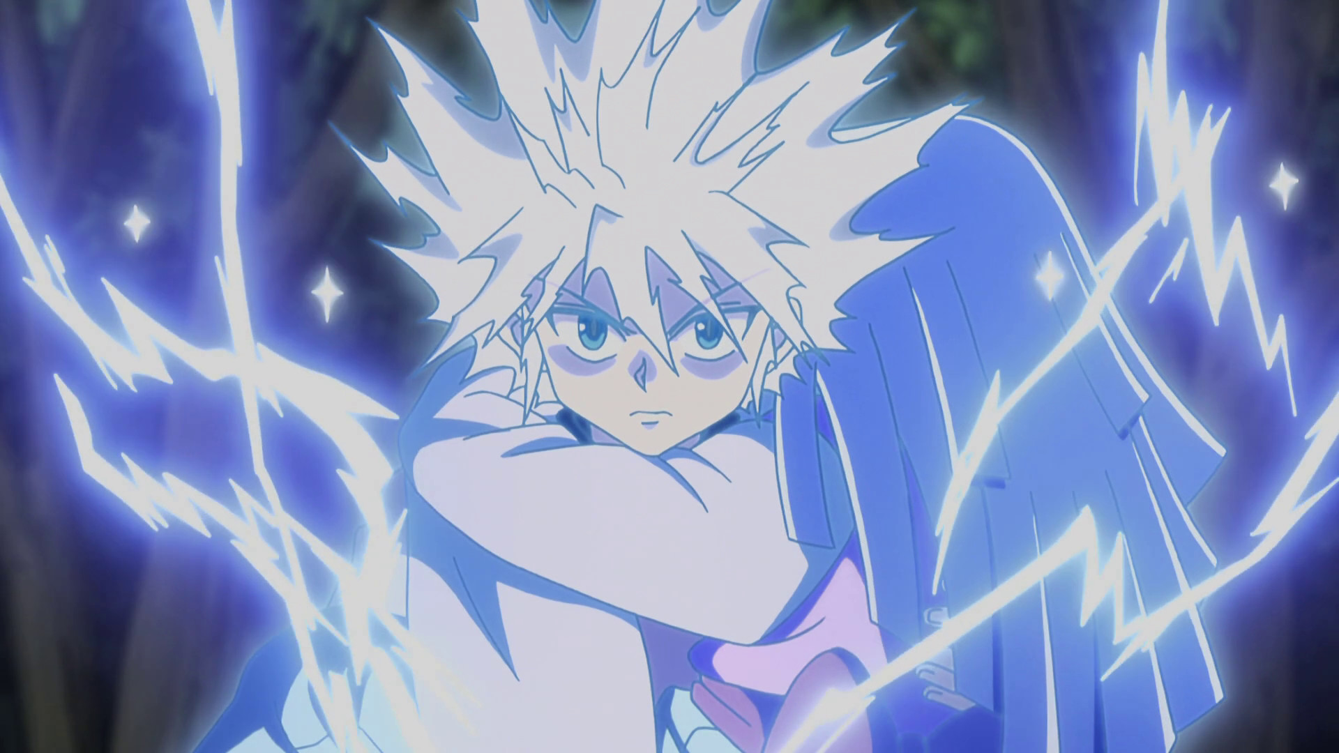 Killua Zoldyck, Hunter x Hunter, Fulmini, Blu, Full HD, sfondo per portatile