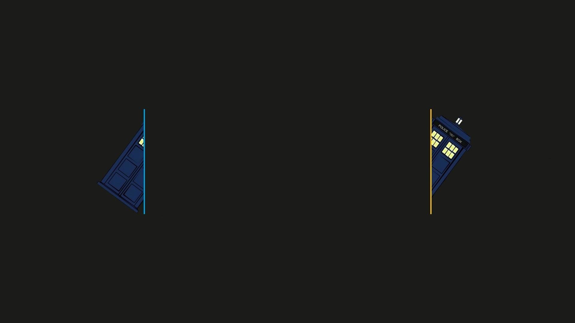 TARDIS, Doctor Who, Sfondo grigio scuro, Minimalismo, Full HD, wallpaper per computer