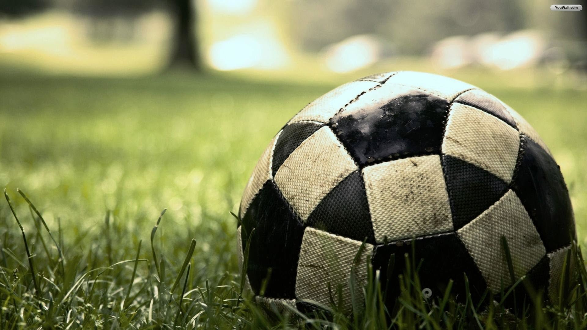 Pallone vecchio, Erba, Pallone da calcio, Bokeh, 1920x1080, immagine di sfondo