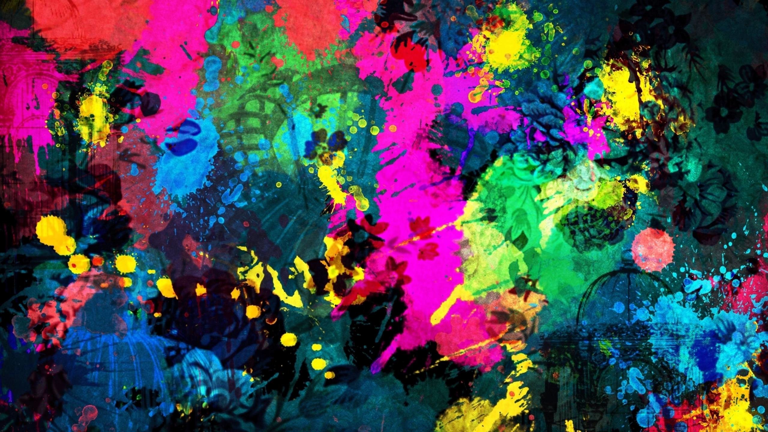 Schizzi di colore, Colori vivaci, Astratto, immagine di sfondo iMac