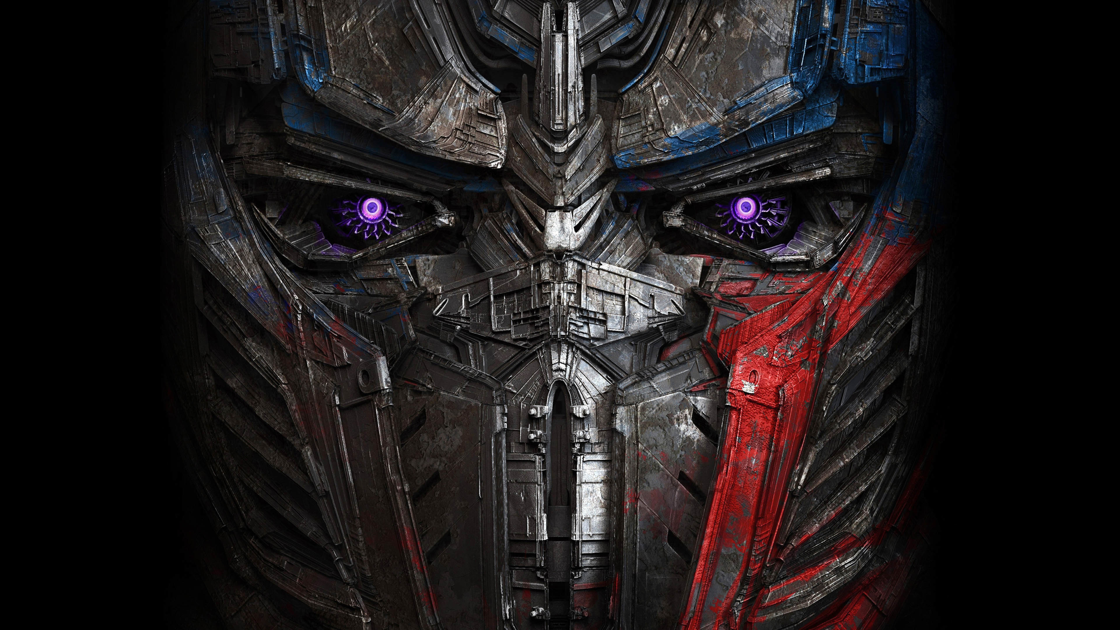 Optimus Prime, Transformers: L'ultimo cavaliere, Transformers, Primo piano, Occhi viola, sfondo 4K