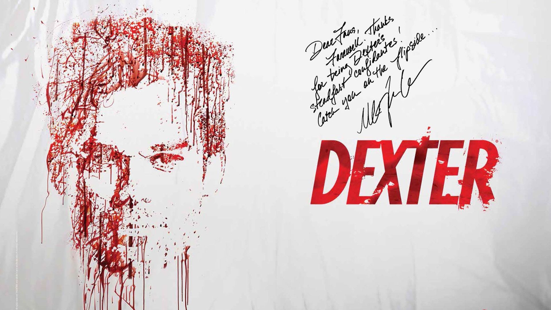 Dexter Morgan, Dexter, Autografo, Schizzi di sangue, Full HD, sfondo per PC e portatile