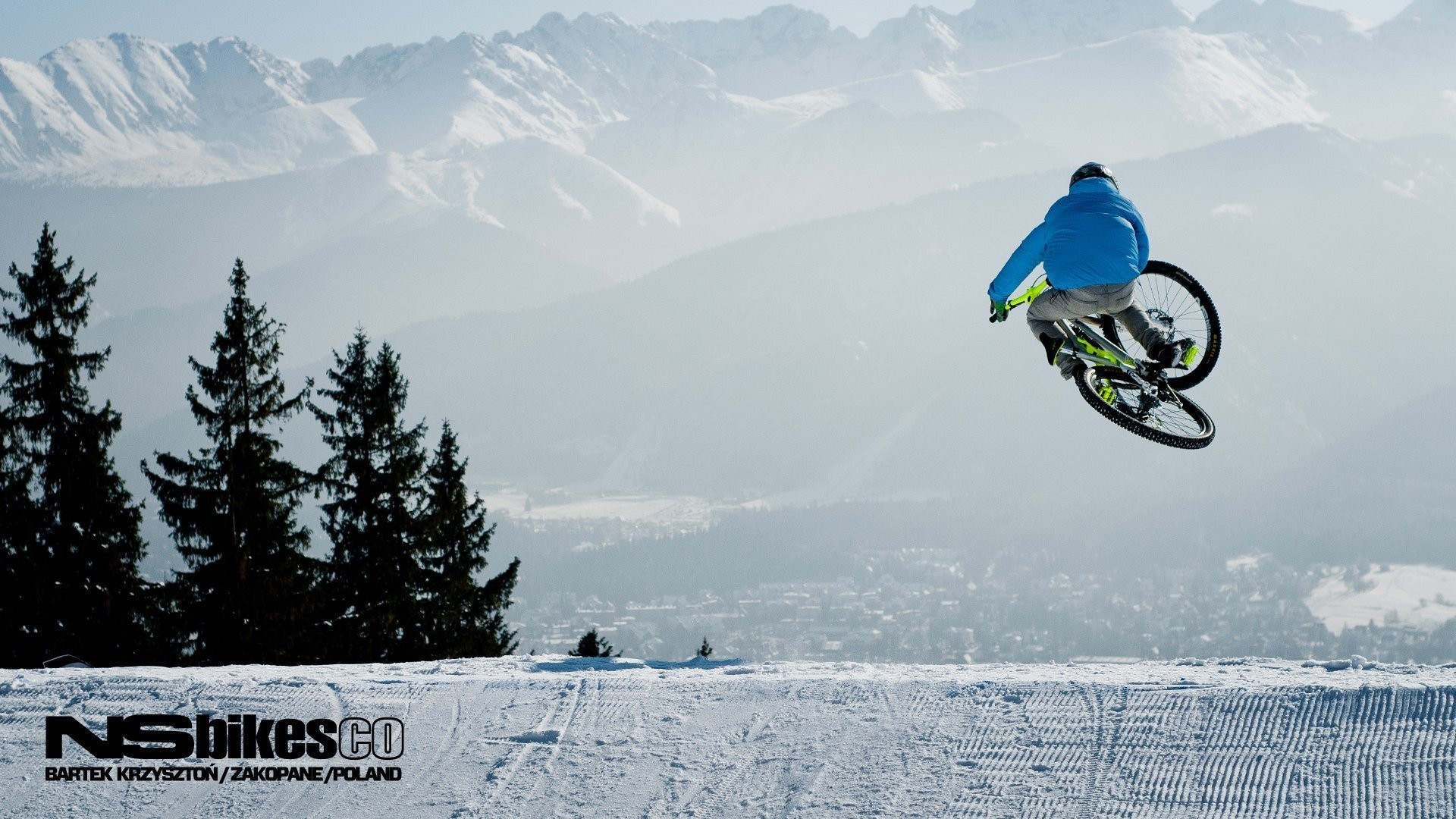 Mountain bike, Salto, NS Bikes, Montagne, Neve, Full HD 1080p, sfondo desktop