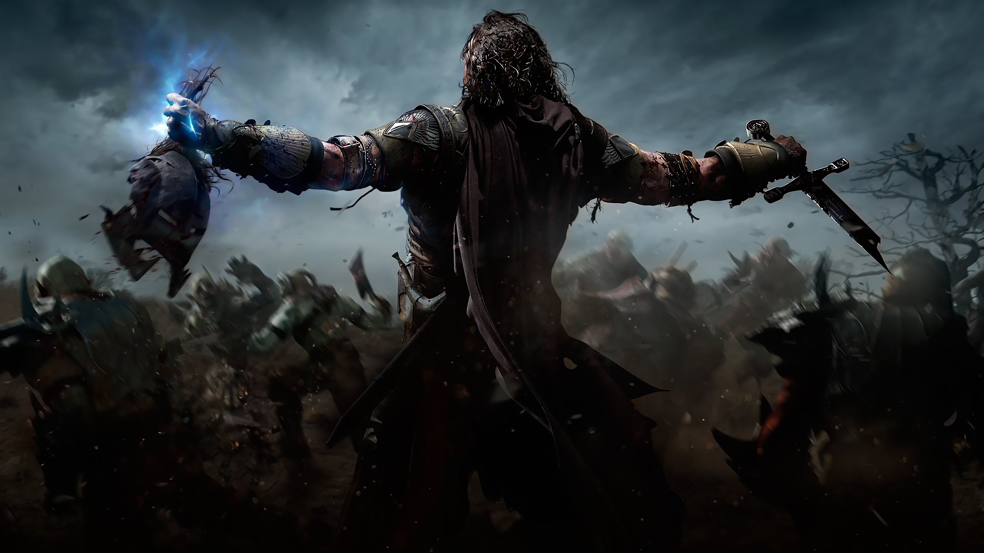 La Terra di Mezzo: L'ombra di Mordor, Talion, Videogioco, Battaglia, sfondo desktop 4K