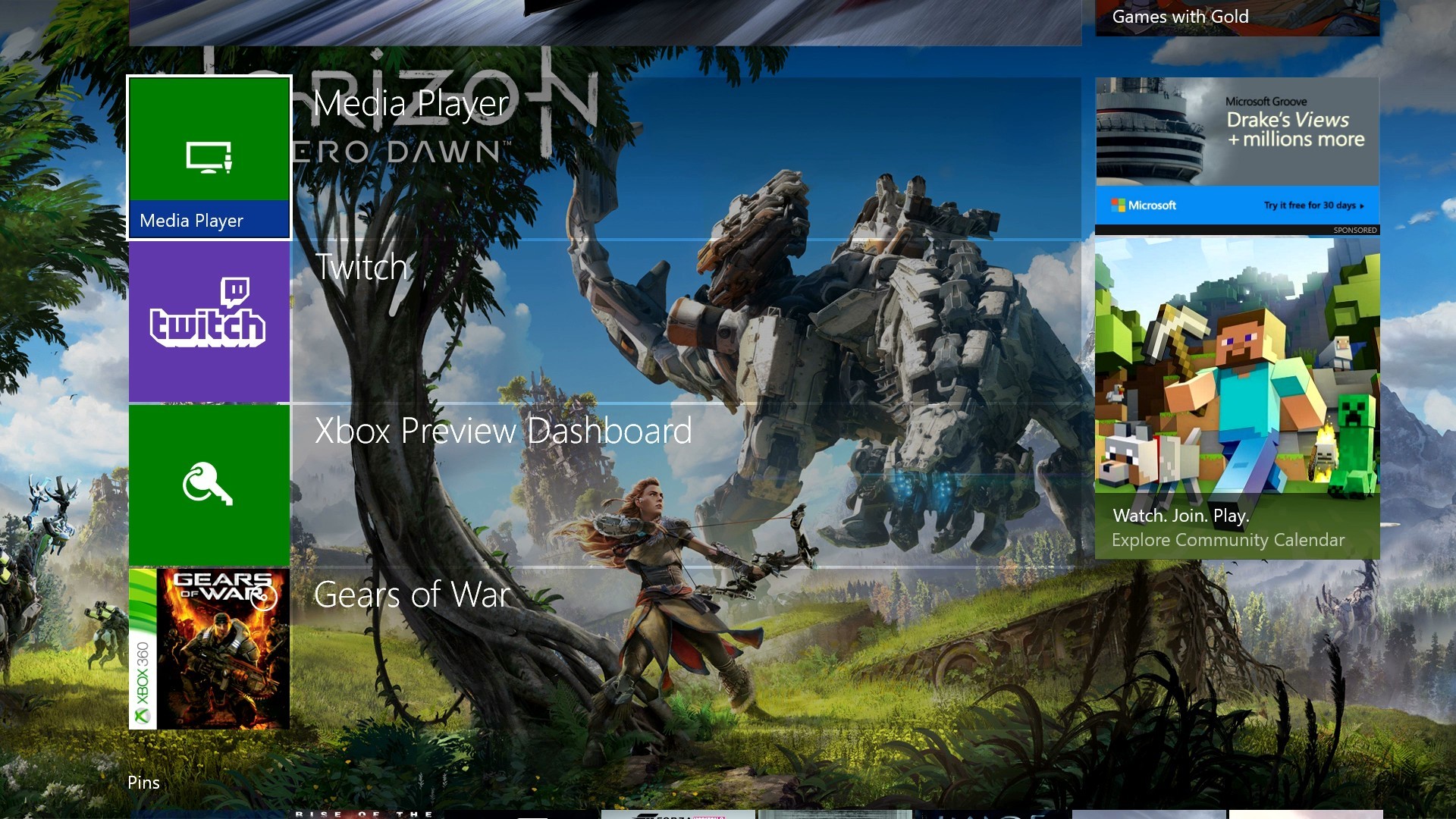 Horizon Zero Dawn, Xbox, Dashboard, Thunderjaw, Full HD, wallpaper per portatile