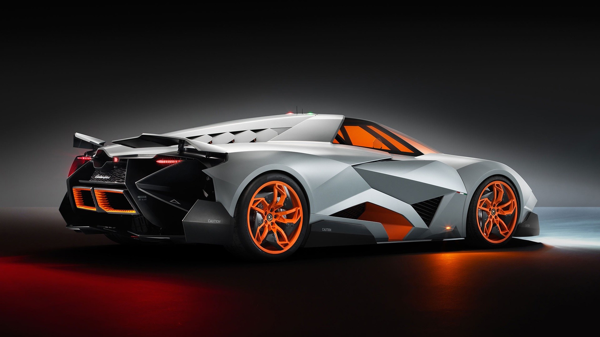 Lamborghini Egoista, Concept car, Grigio, Arancione, 16:9 Full HD, sfondo widescreen