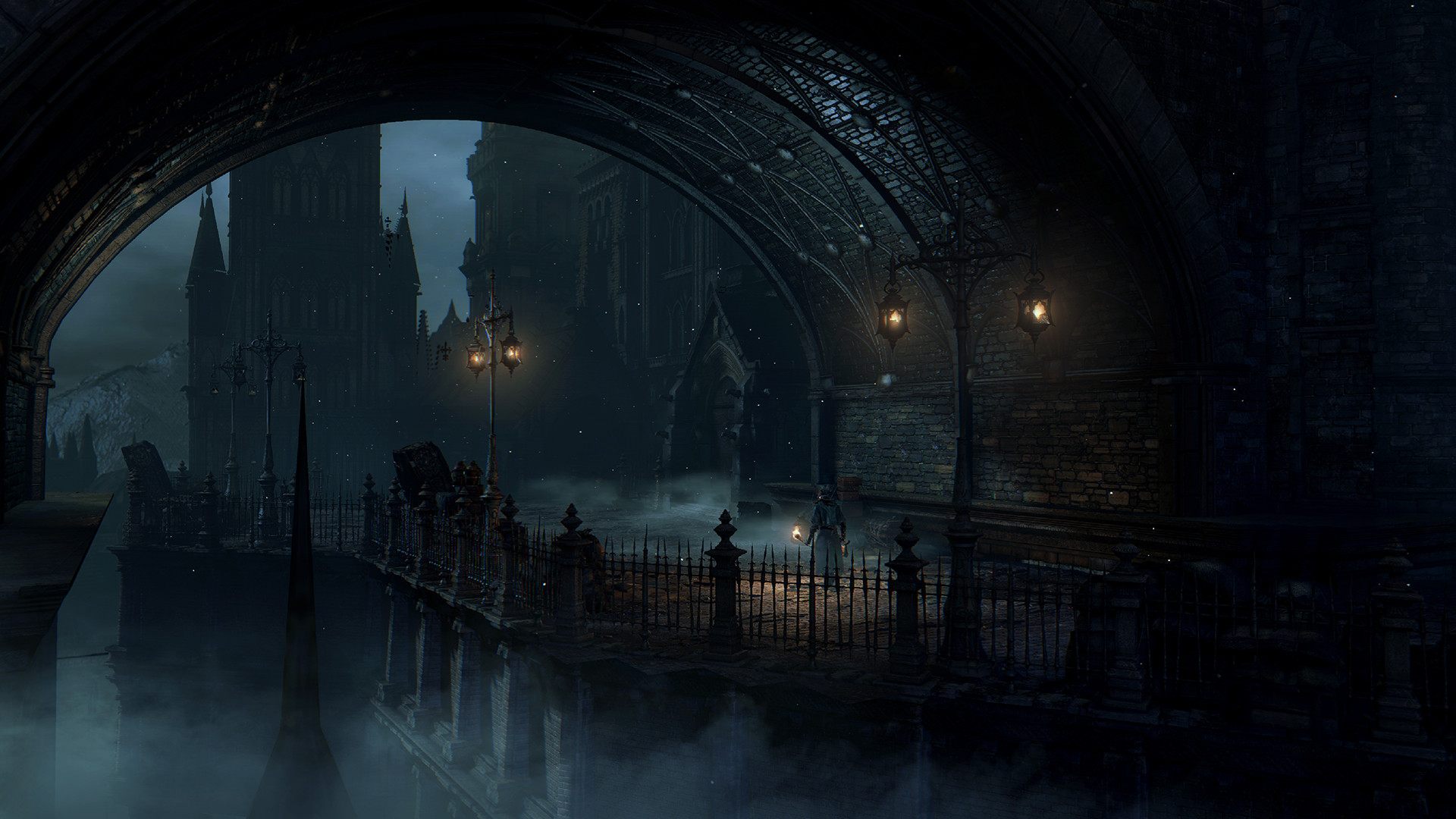 Bloodborne, Yharnam, Gotico, Notte, Full HD 1080p, sfondo desktop