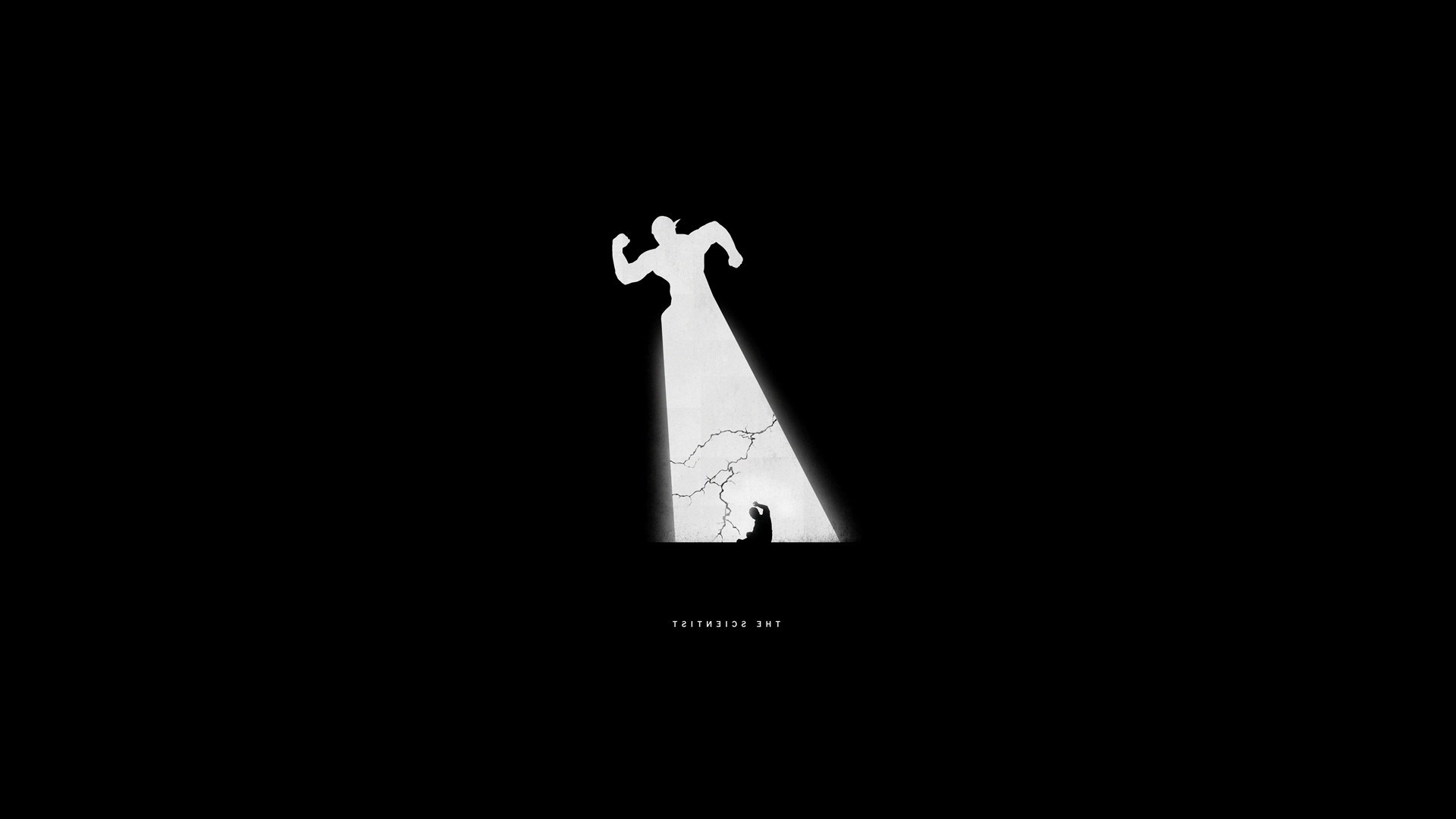 Flash, Silhouette, Minimalismo, Sfondo nero, Full HD, wallpaper per PC