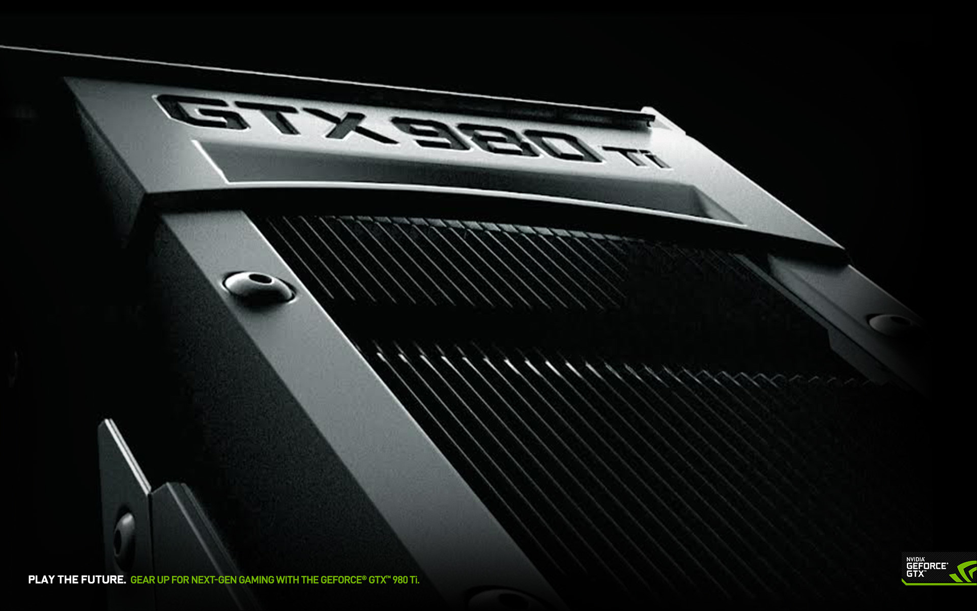 Nvidia GeForce GTX 980 Ti, Scheda video, GPU, Bianco e nero, Primo piano, sfondo widescreen Full HD