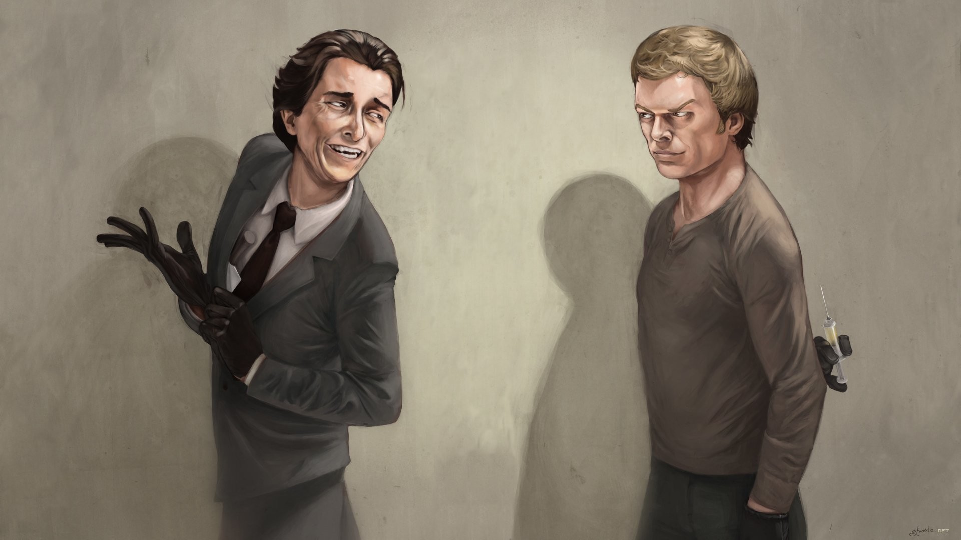 Dexter Morgan, Patrick Bateman, American Psycho, Dexter, Caricatura, sfondo Full HD per portatile