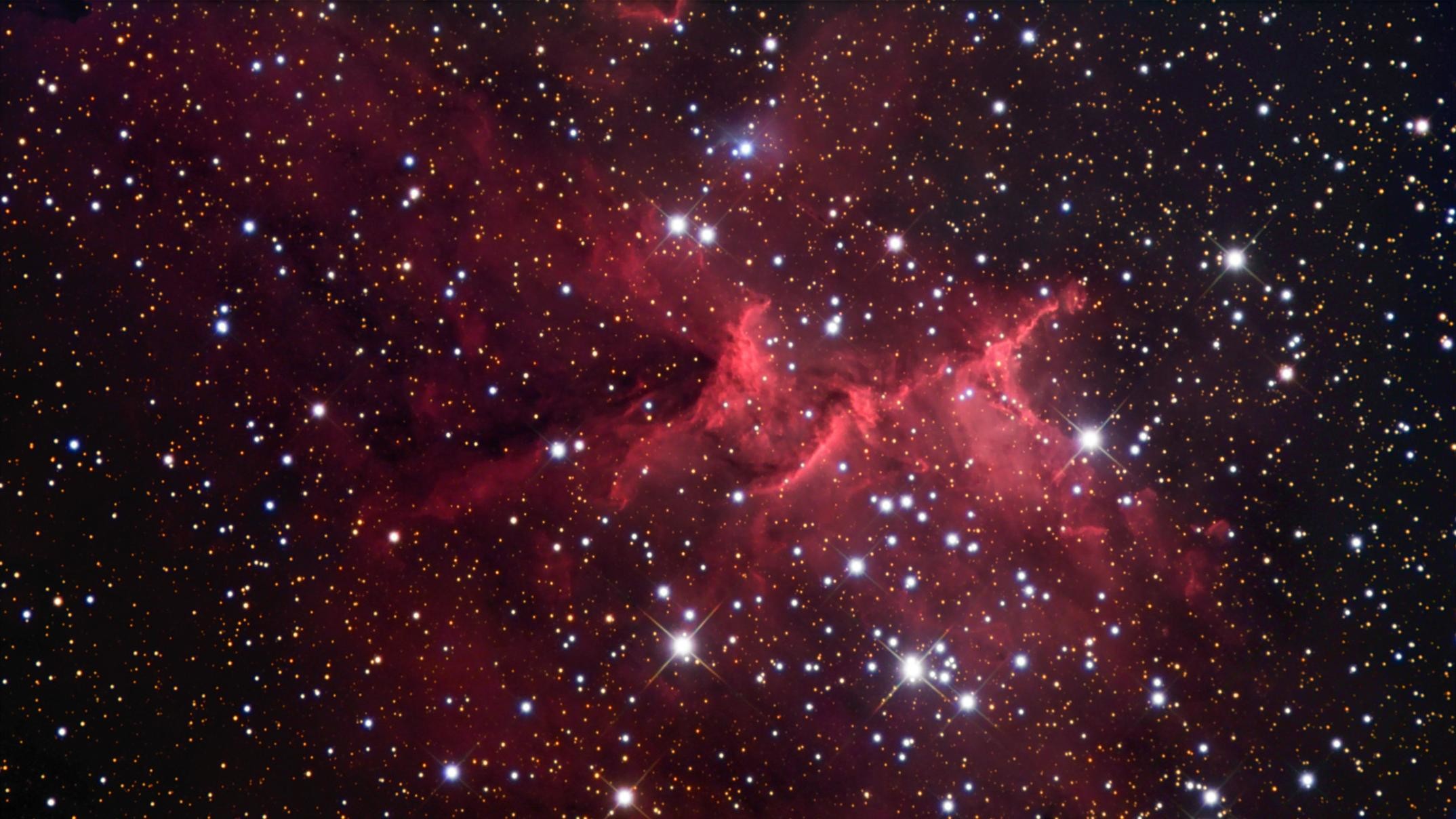 Nebulosa, Ammasso stellare, Rosso, Stelle, 16:9 Full HD, sfondo widescreen