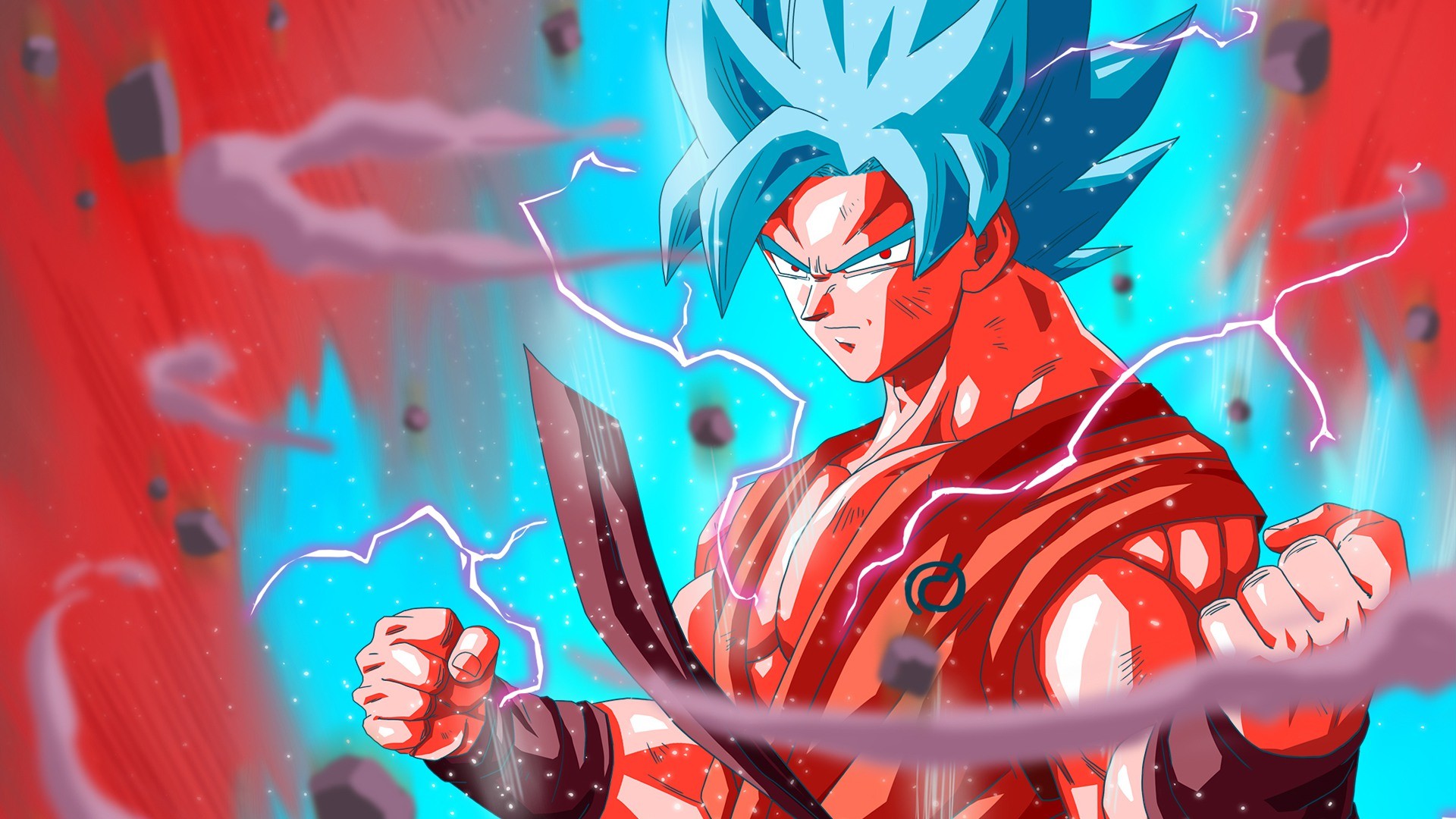 Son Goku, Kaiohken, Super Saiyan Blue, Dragon Ball Super, 1920x1080, immagine di sfondo