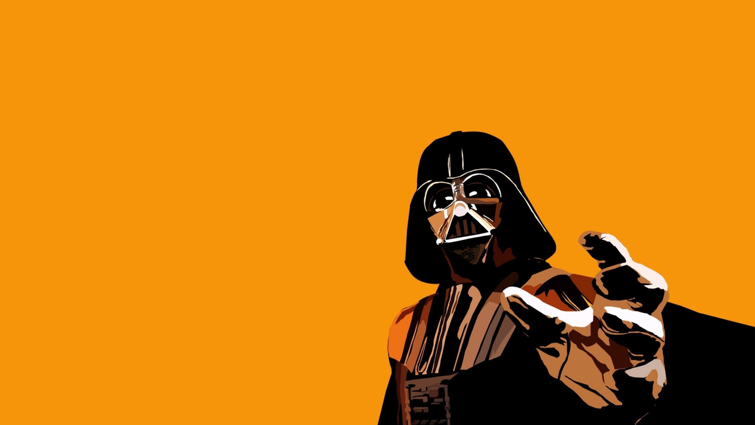 Darth Vader, Pop art, Sfondo arancione, Forza, 2K, wallpaper per computer