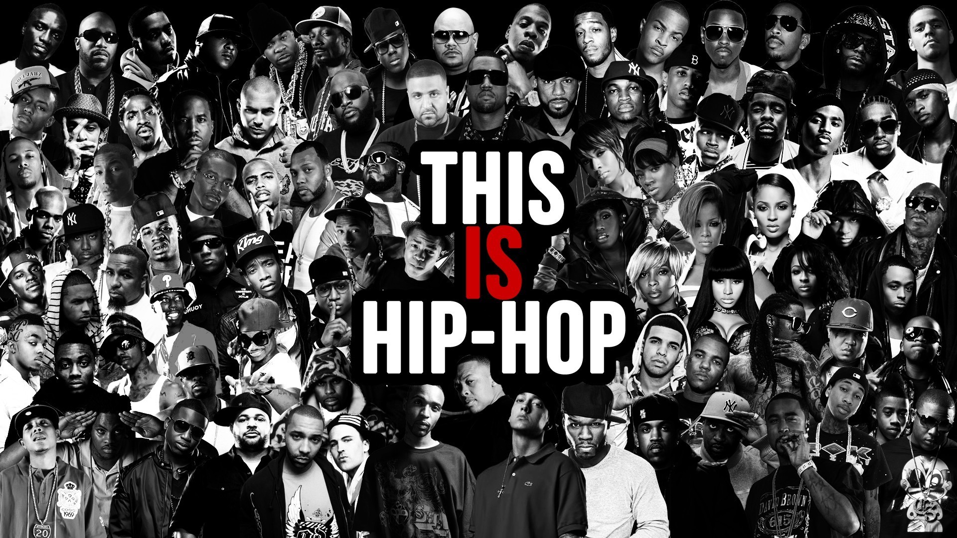 This Is Hip-Hop, Rapper, Collage, Bianco e nero, Full HD, wallpaper per computer