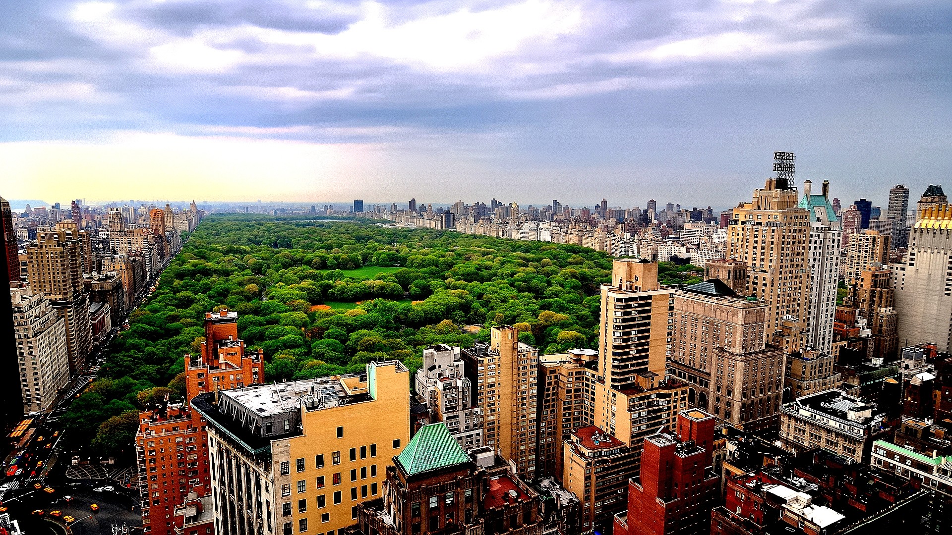 Central Park, Manhattan, New York, Vista aerea, Full HD, sfondo per PC