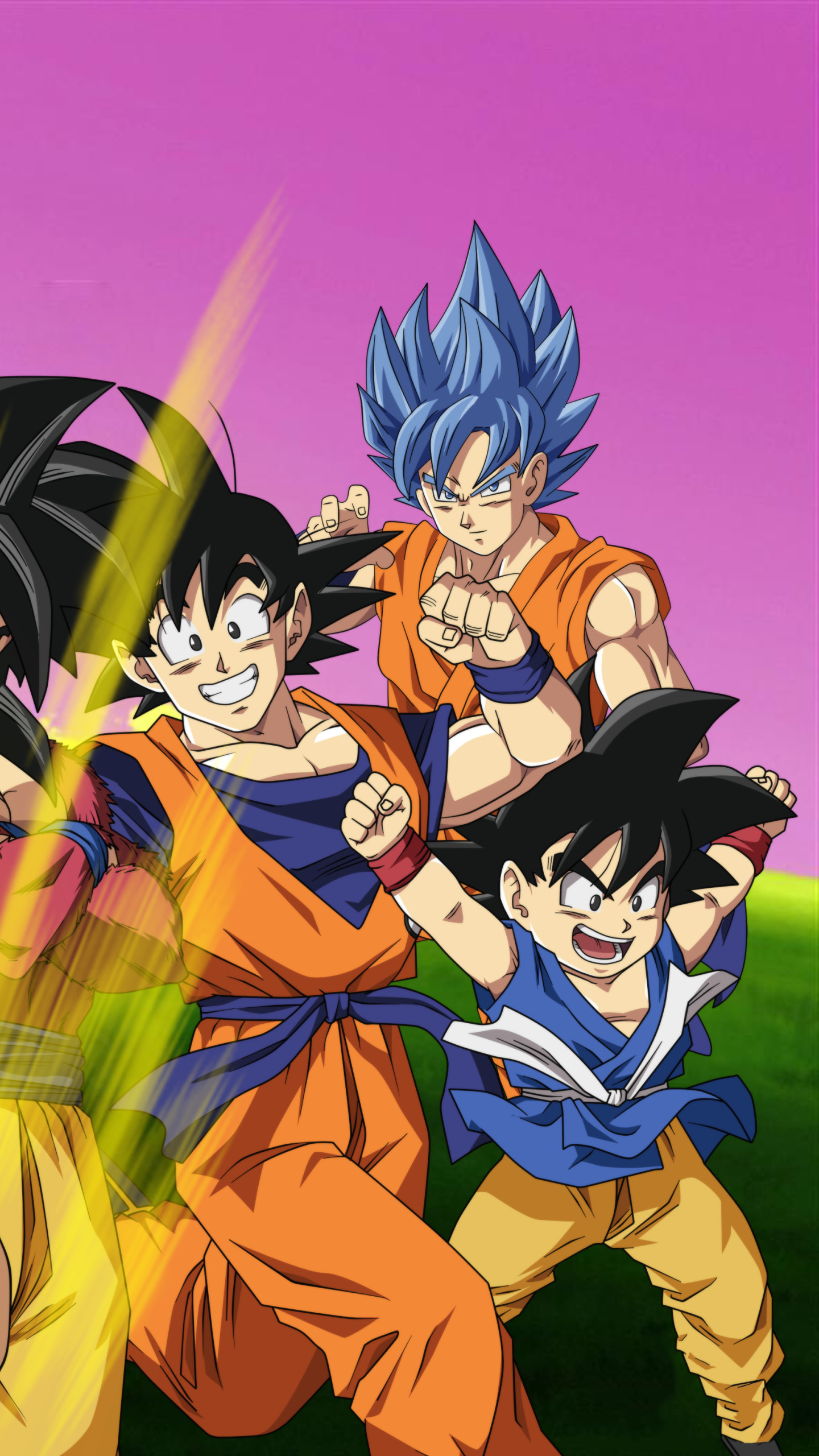 Goku, Gohan, Goten, Dragon Ball, Verticale, QHD+, sfondo per smartphone