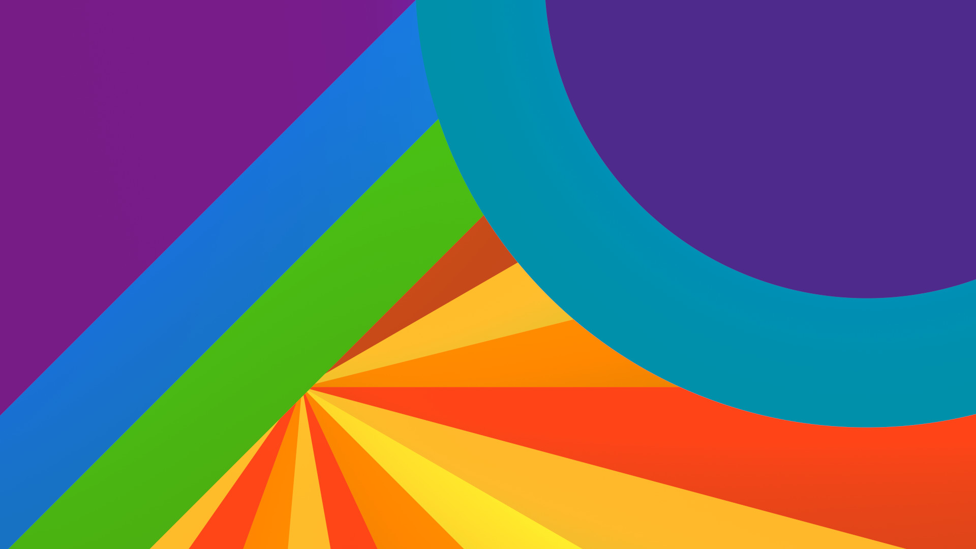 Material Design, Arcobaleno, Raggi, Cerchio, Colori vivaci, Full HD, sfondo per portatile