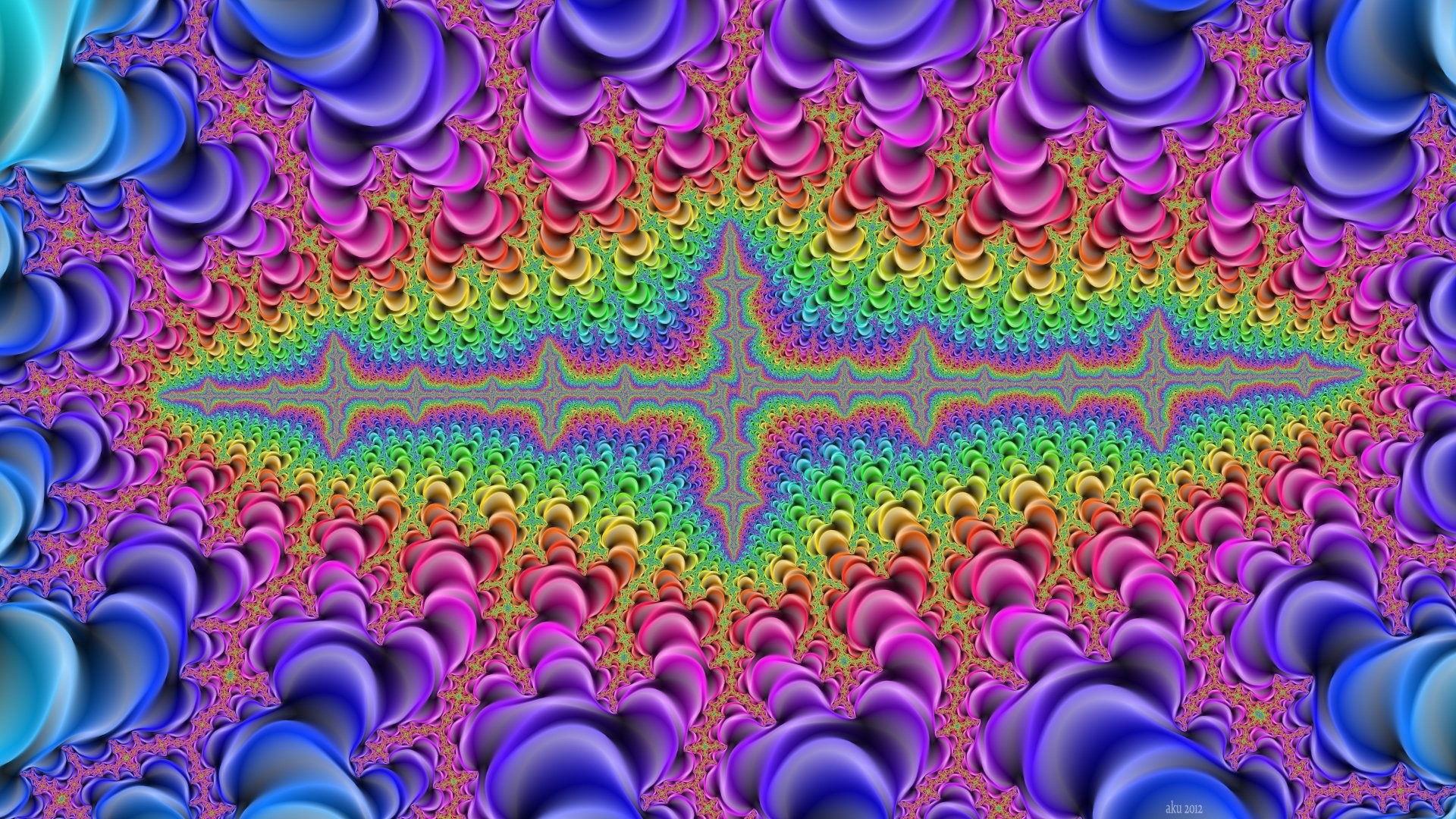 Frattale, Insieme di Mandelbrot, Arcobaleno, Arte digitale, 1920x1080, immagine di sfondo