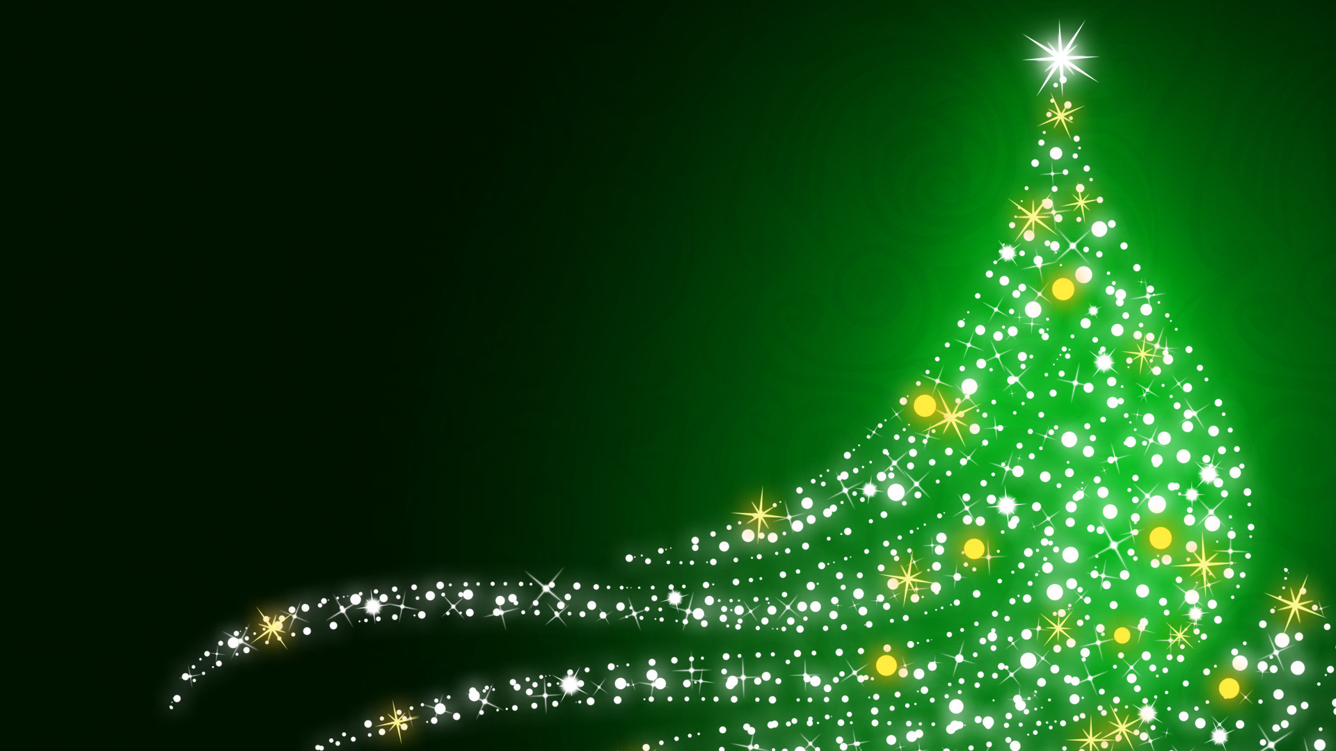 Natale, Albero di luci, Verde, Scintille, Full HD, sfondo Windows 11