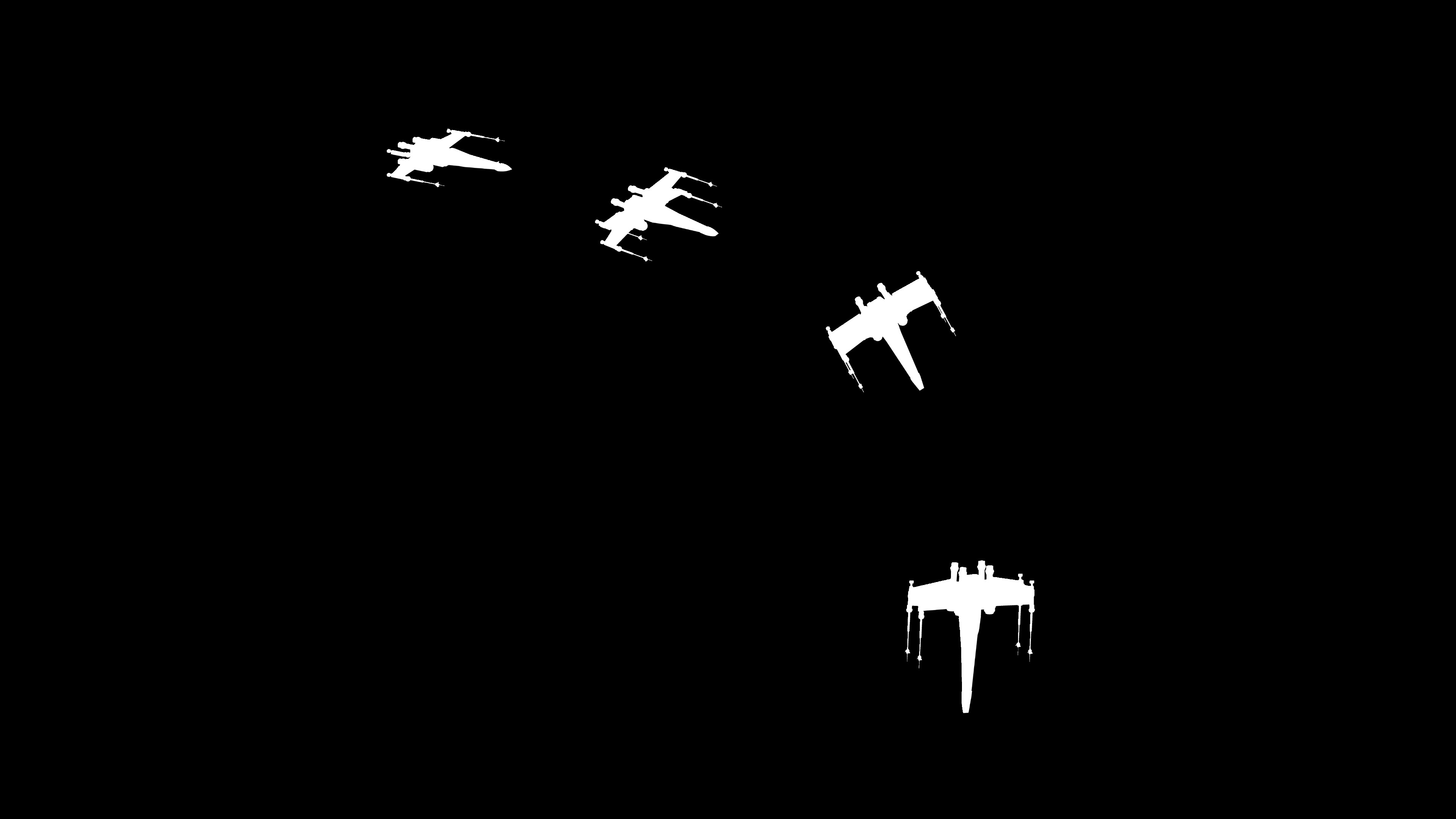X-wing, Star Wars, Silhouette, Sfondo nero, 4K, wallpaper per PC