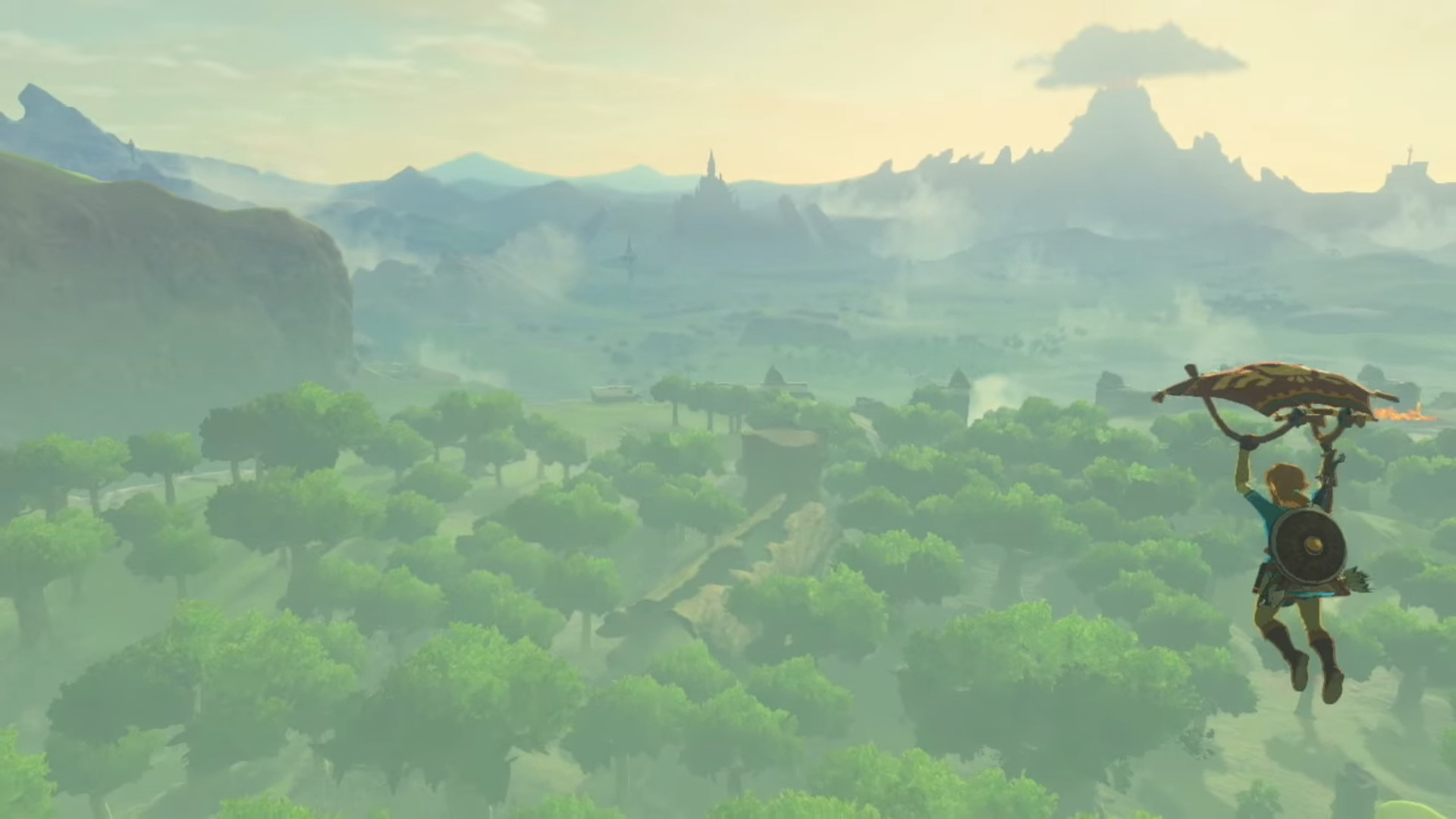 Link, Paravela, The Legend of Zelda: Breath of the Wild, Hyrule, sfondo Windows 11