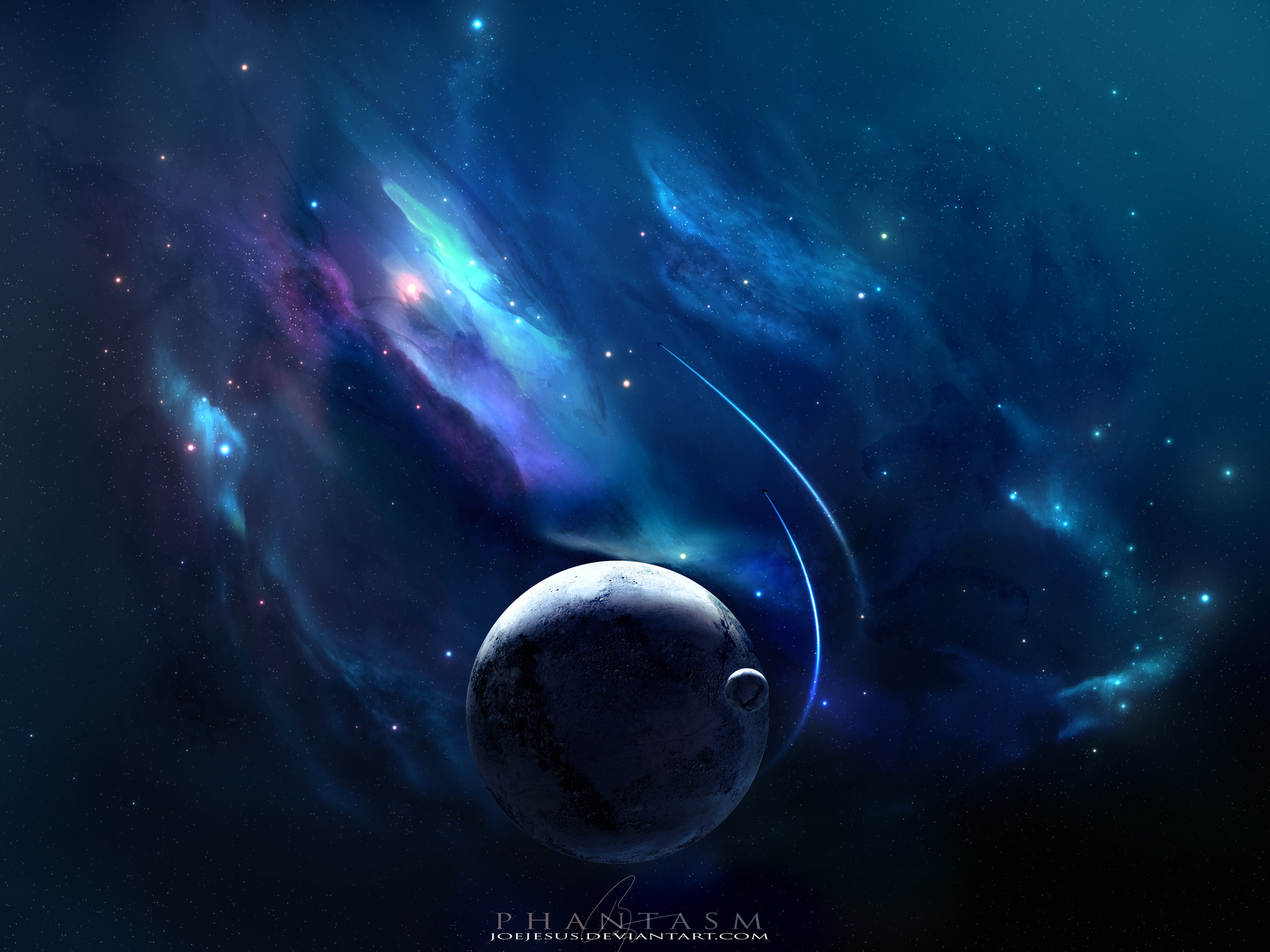 Pianeta, Nebulosa, Spazio, Blu, Full HD, schermata di blocco iPad