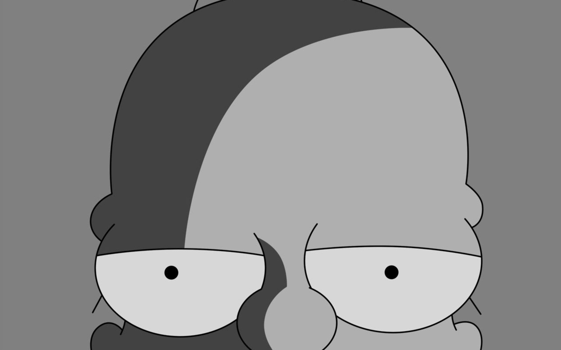 Homer Simpson, I Simpson, Bianco e nero, Primo piano, Full HD, sfondo desktop