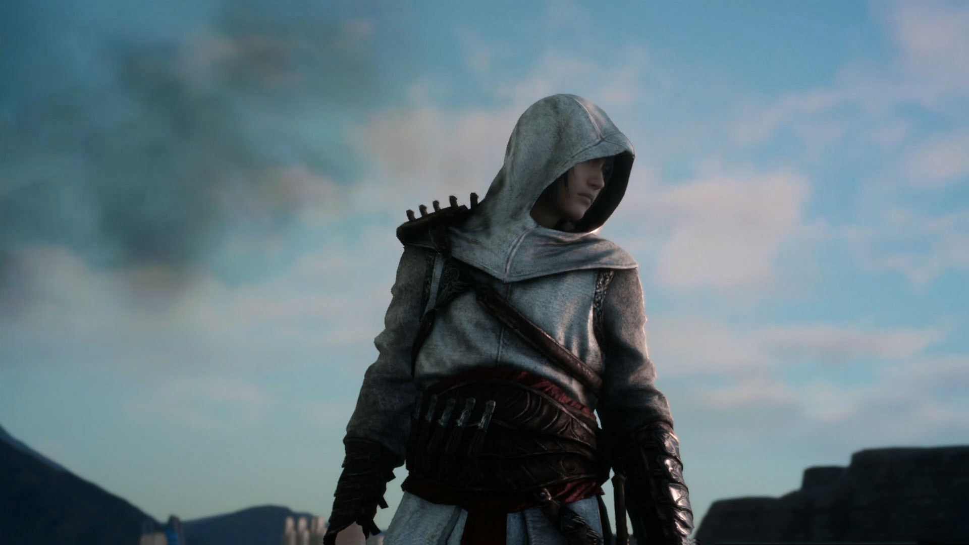 Assassin's Creed, Final Fantasy XV, Cappuccio, Cielo, Full HD, sfondo per PC e portatile