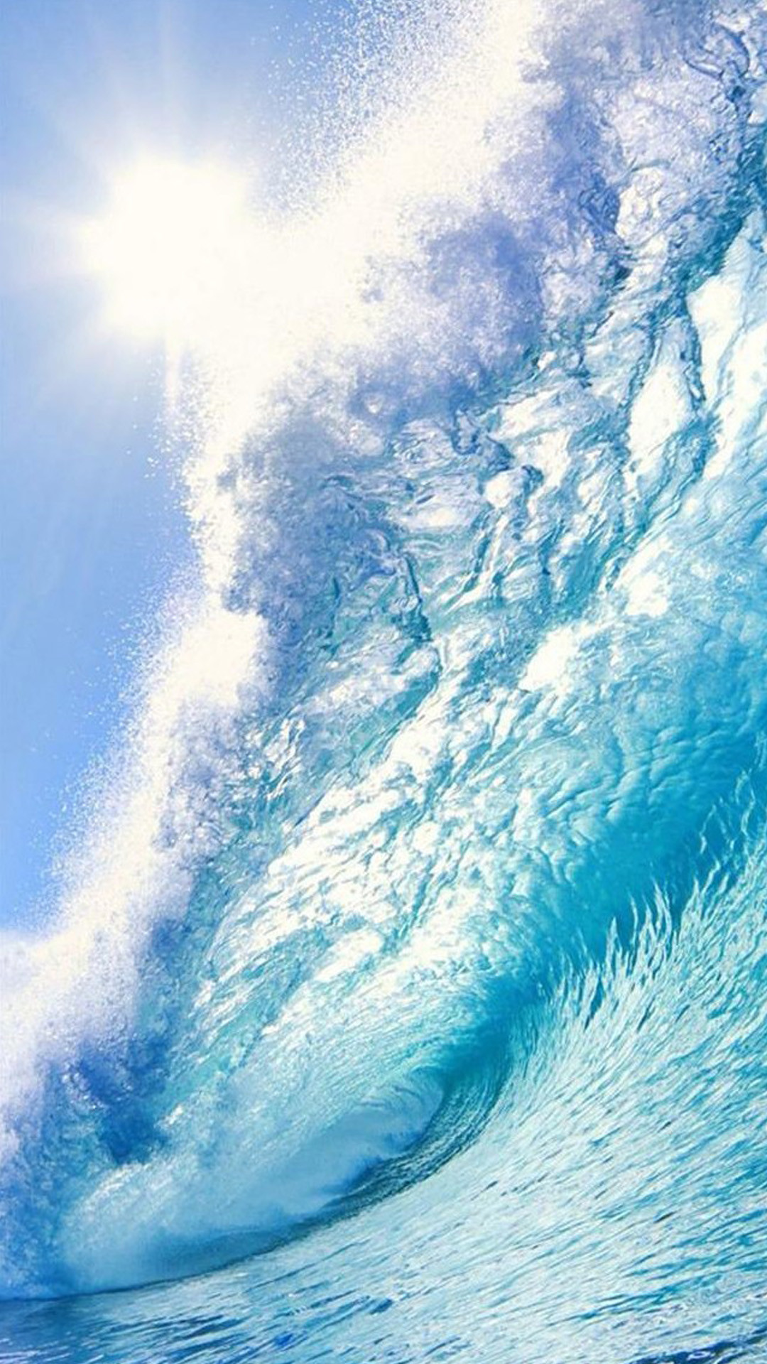 Onda, Oceano, Surf, Sole, Azzurro, sfondo schermata di blocco Galaxy S5