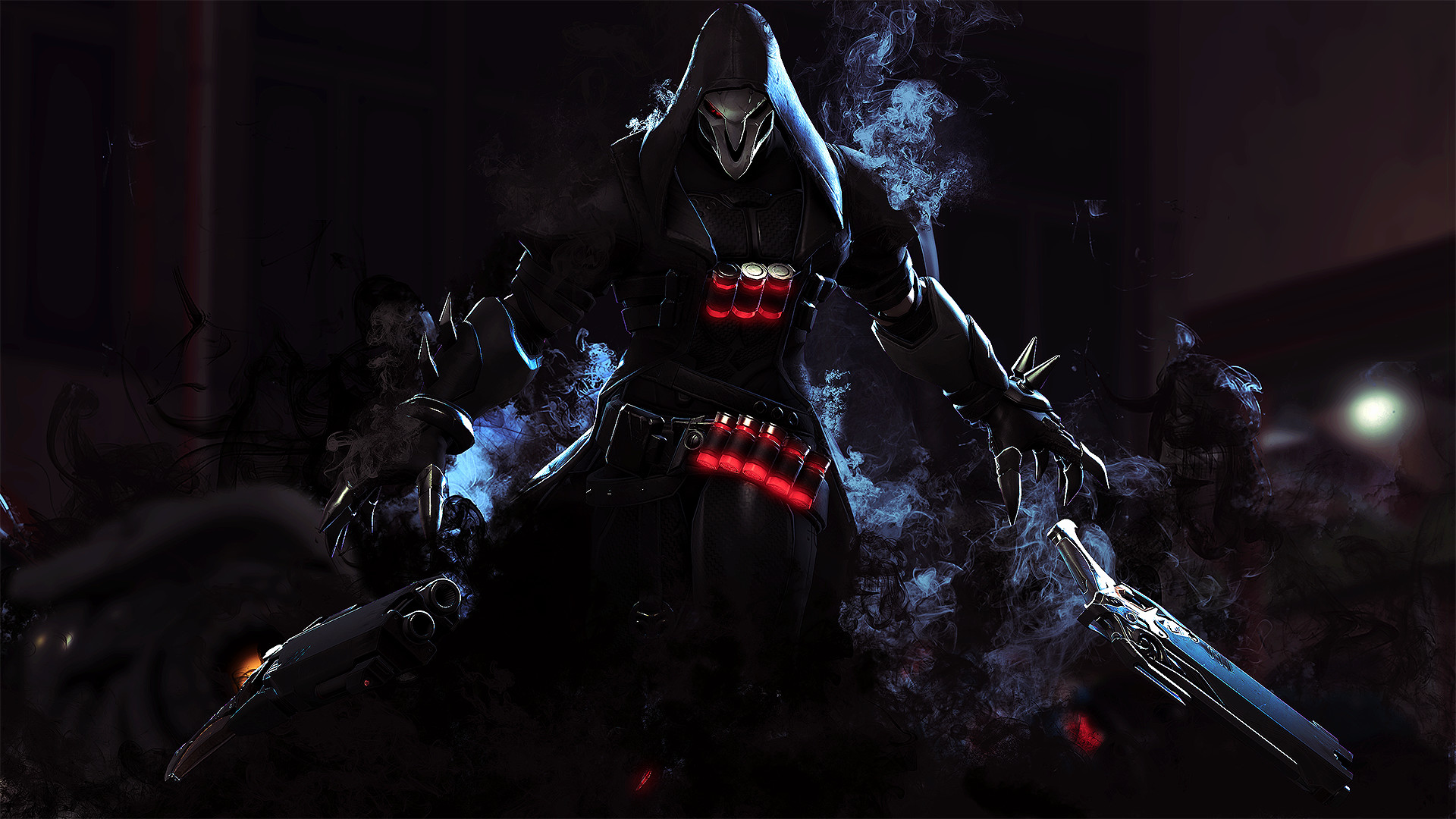 Reaper, Overwatch, Fucili a pompa, Fumo, Scuro, 1920x1080, sfondo per PC