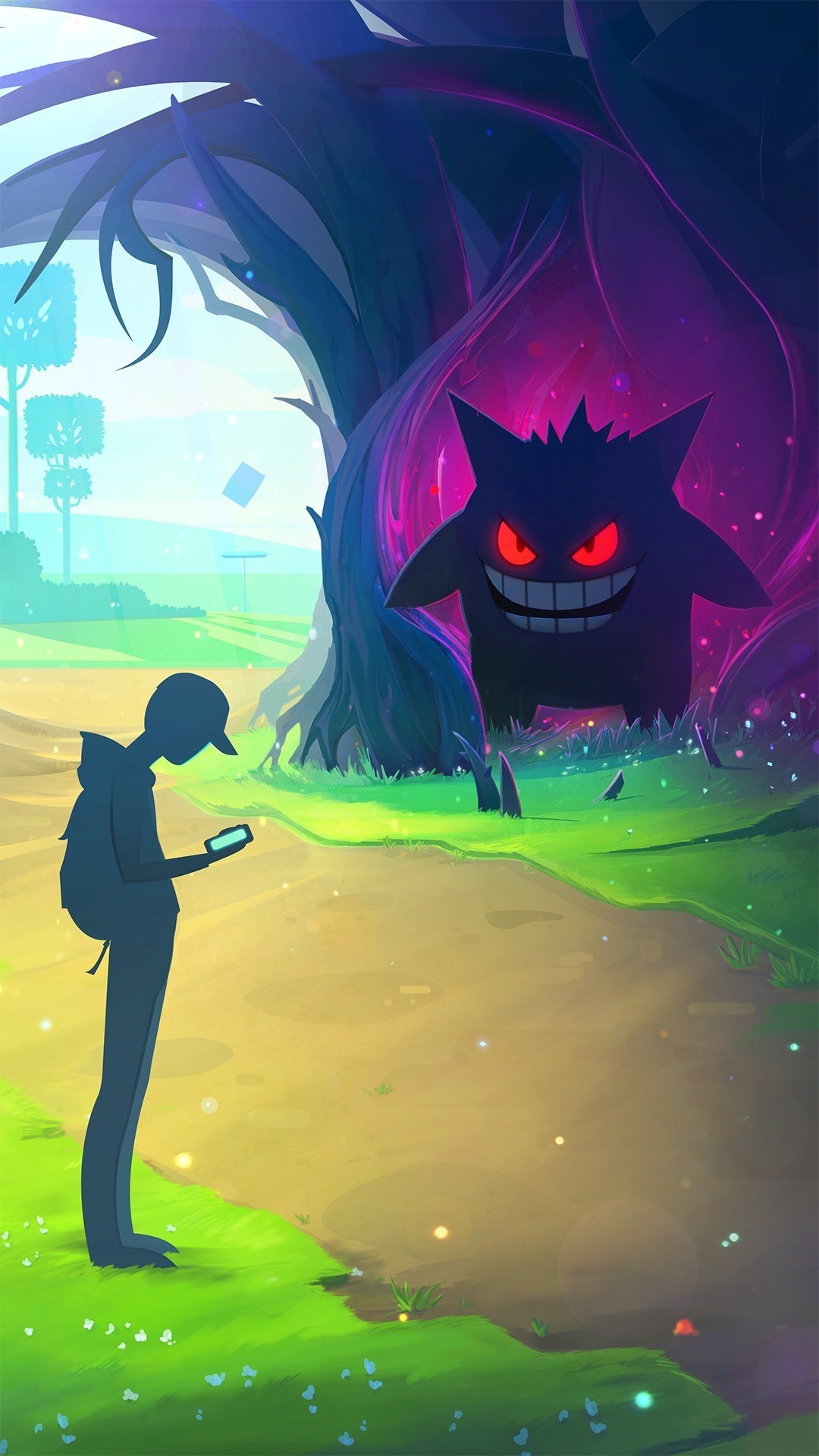 Pokémon GO, Gengar, Allenatore, Smartphone, Sentiero, 1080x1920, schermata di blocco iPhone