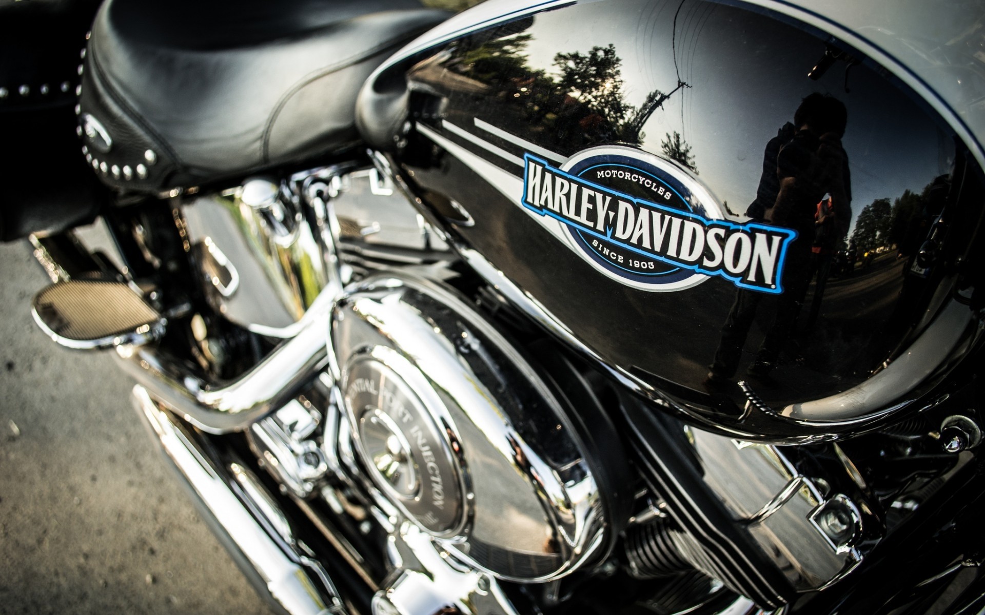 Harley-Davidson, Serbatoio, Logo, Cromature, Primo piano, Full HD, sfondo per portatile