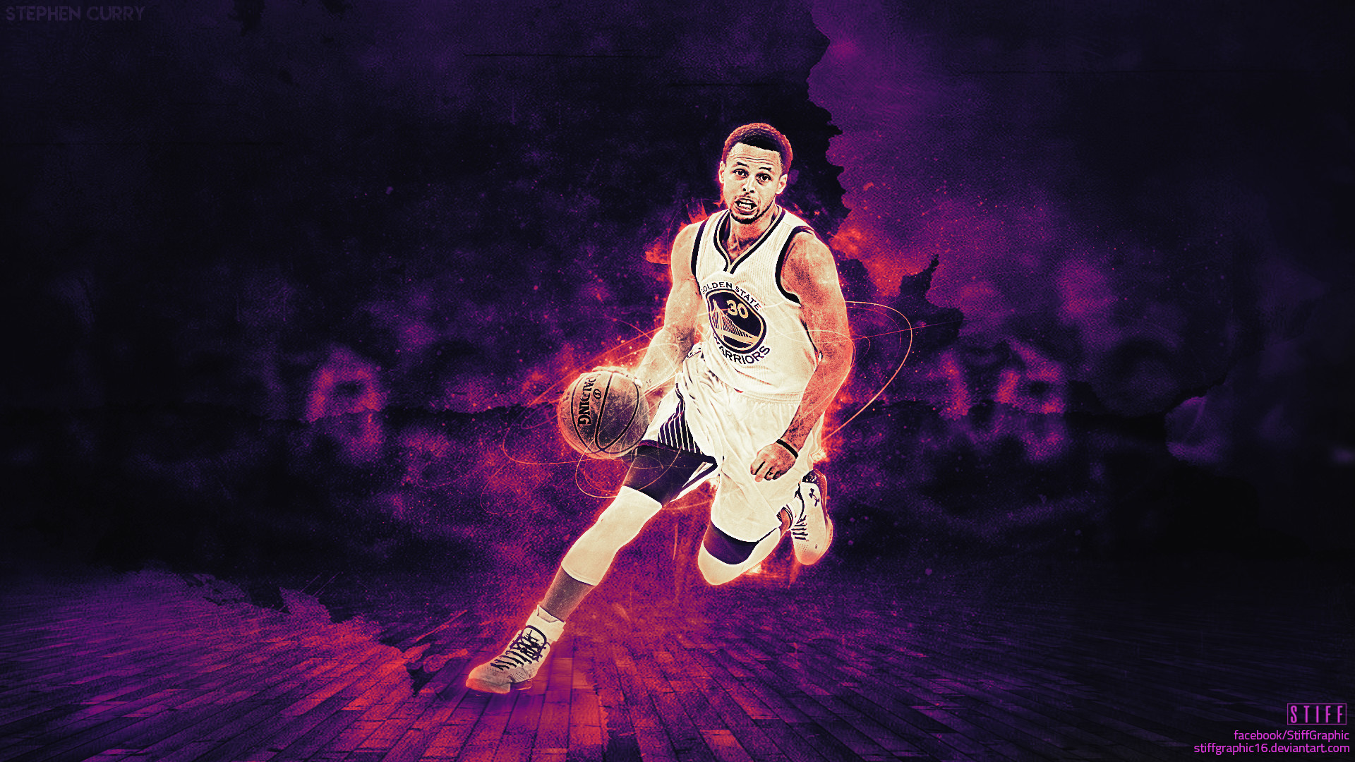 Stephen Curry, Golden State Warriors, Dribbling, Viola, 1920x1080, wallpaper desktop