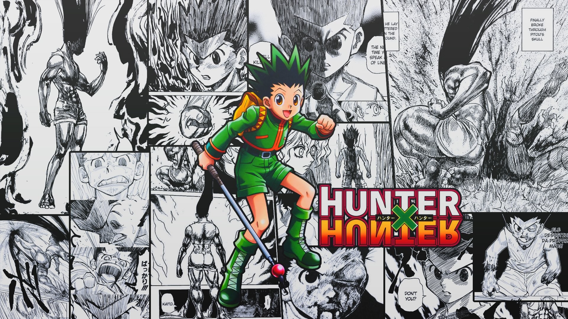 Gon Freecss, Hunter x Hunter, Manga, Logo, 16:9 Full HD, sfondo widescreen