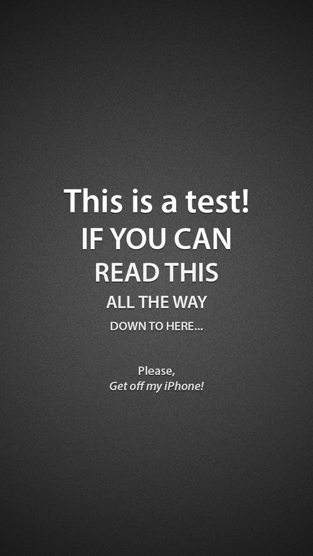 This is a test!, Scritta divertente, Tipografia, Grigio, sfondo schermata di blocco iPhone 6