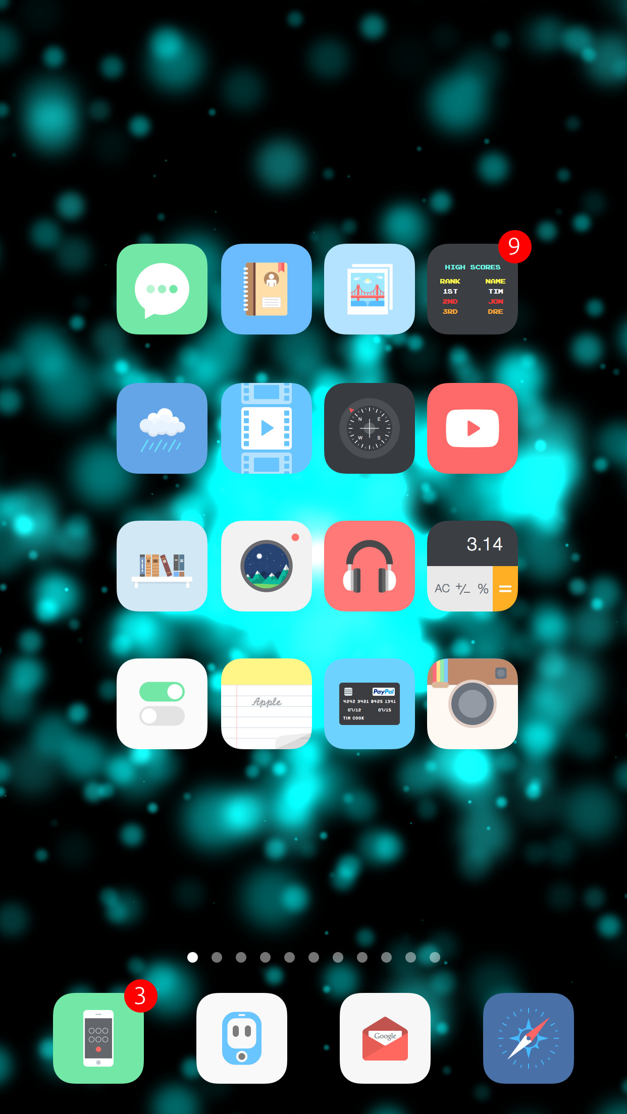 Schermata home, iOS, Bokeh, wallpaper iPhone 5C