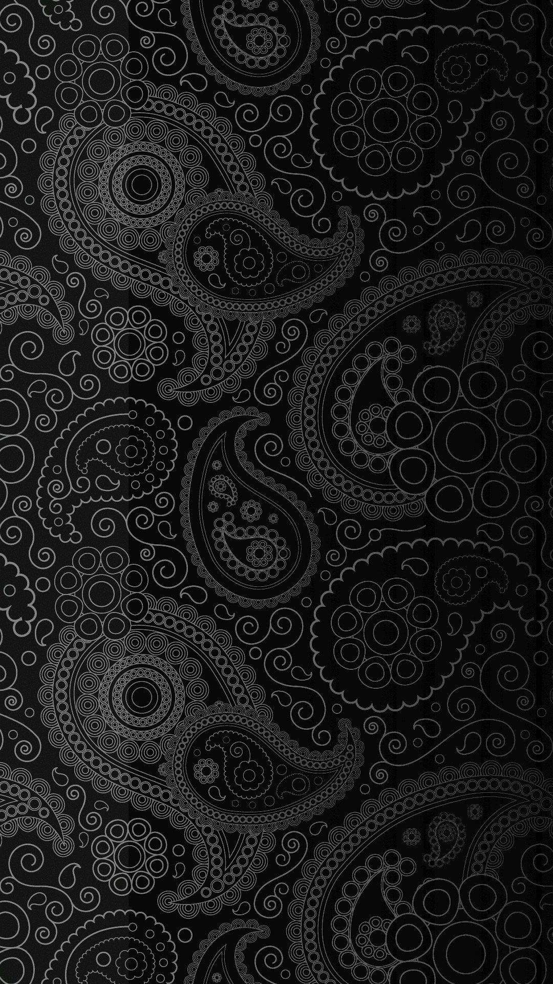 Motivo paisley, Sfondo nero, Texture, Full HD, wallpaper per smartphone